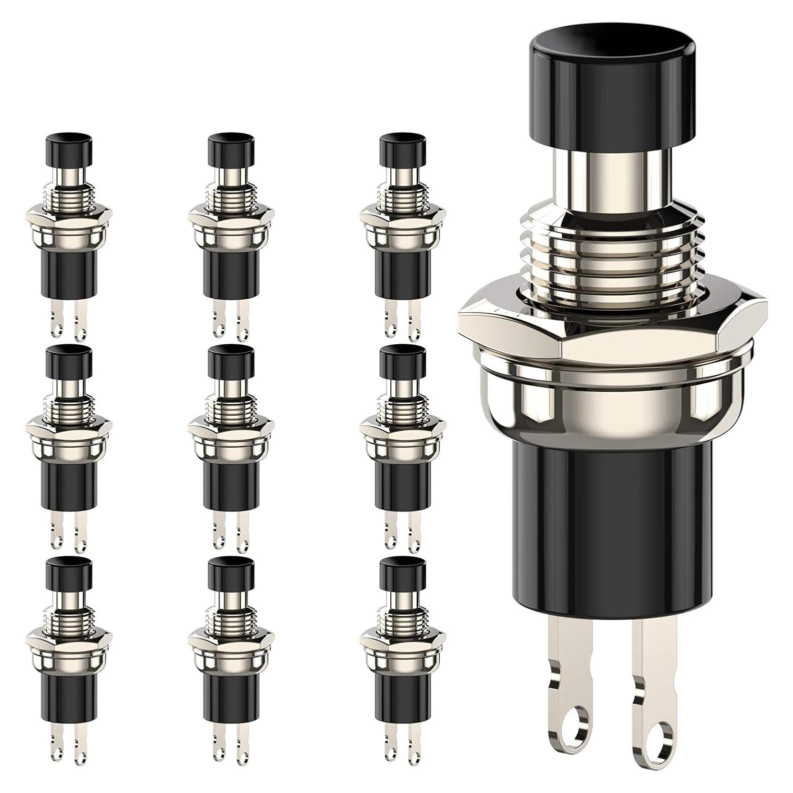 Interruptor de botón momentáneo DIYhz NC 1A 250V 10pcs