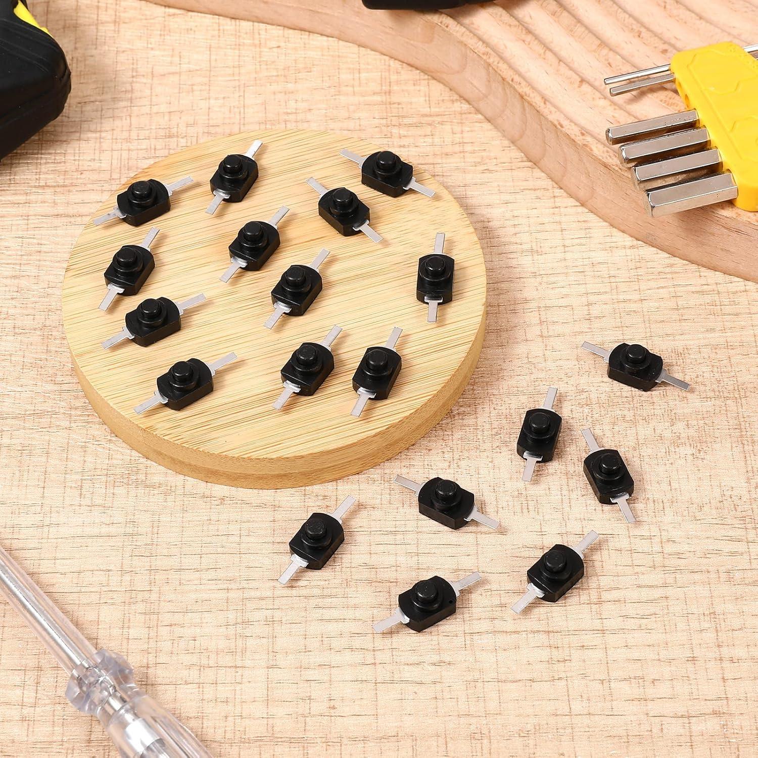 50 Interruptores Mini con Bloqueo Gtziqa 12x8mm DC 30V 1A