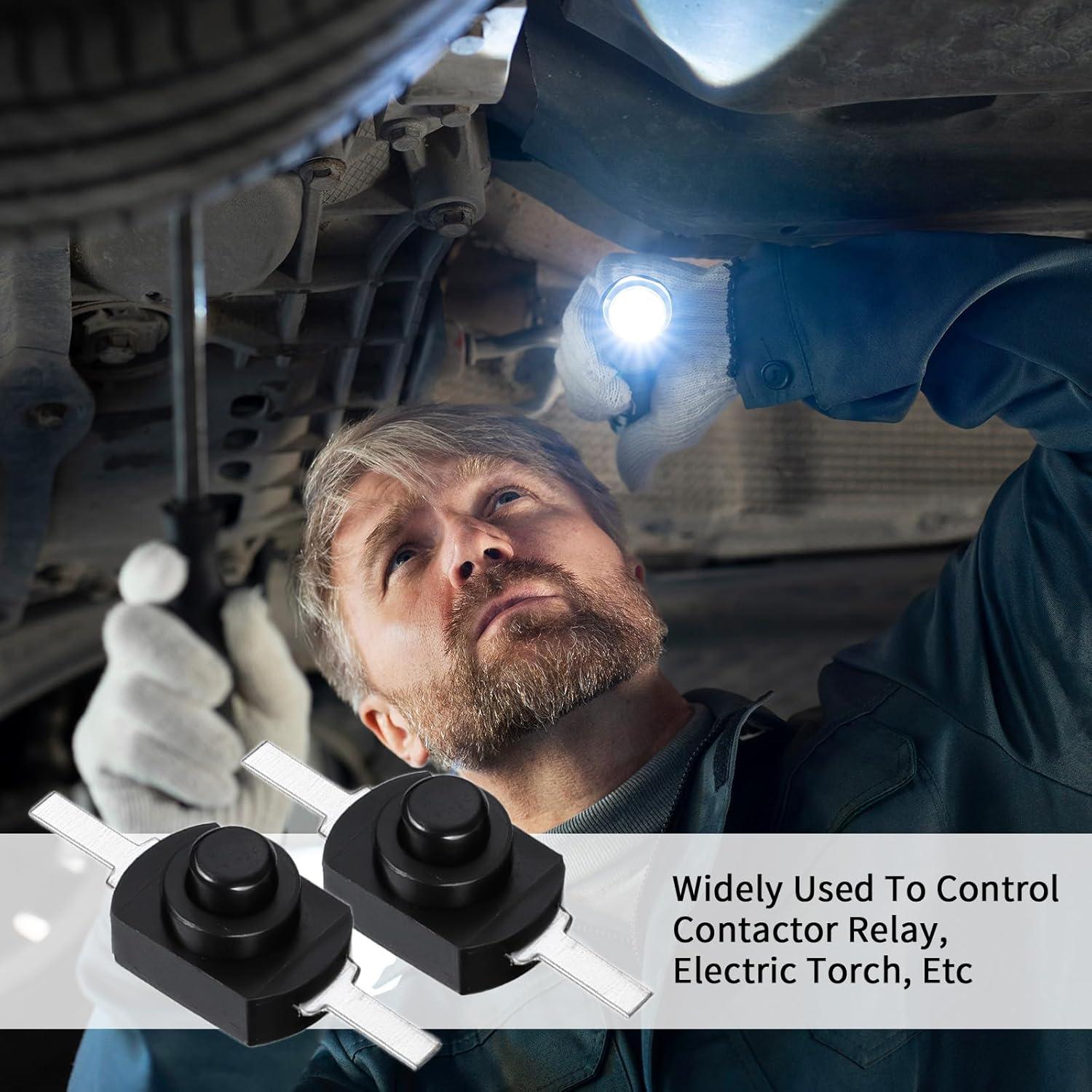 50 Interruptores Mini con Bloqueo Gtziqa 12x8mm DC 30V 1A