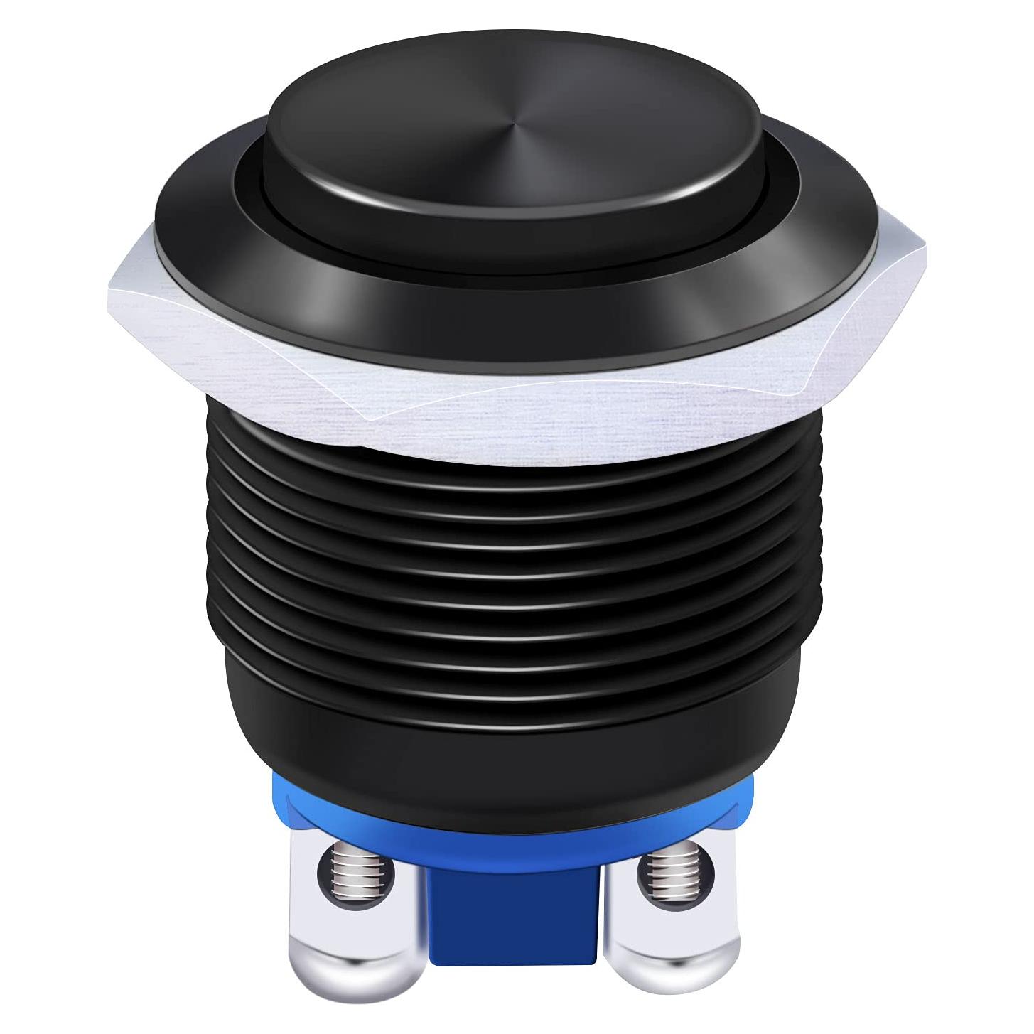 Interruptor de Botón Momentáneo Twidec 19mm Negro IP65