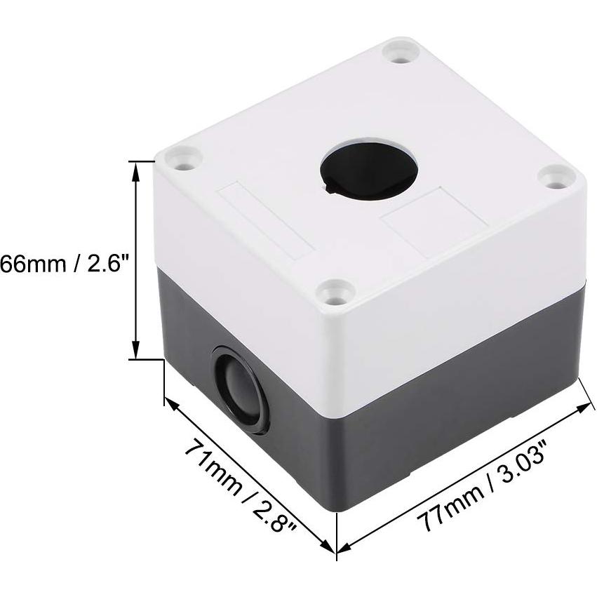 Caja de Control de Interruptor Pulsador 22mm uxcell