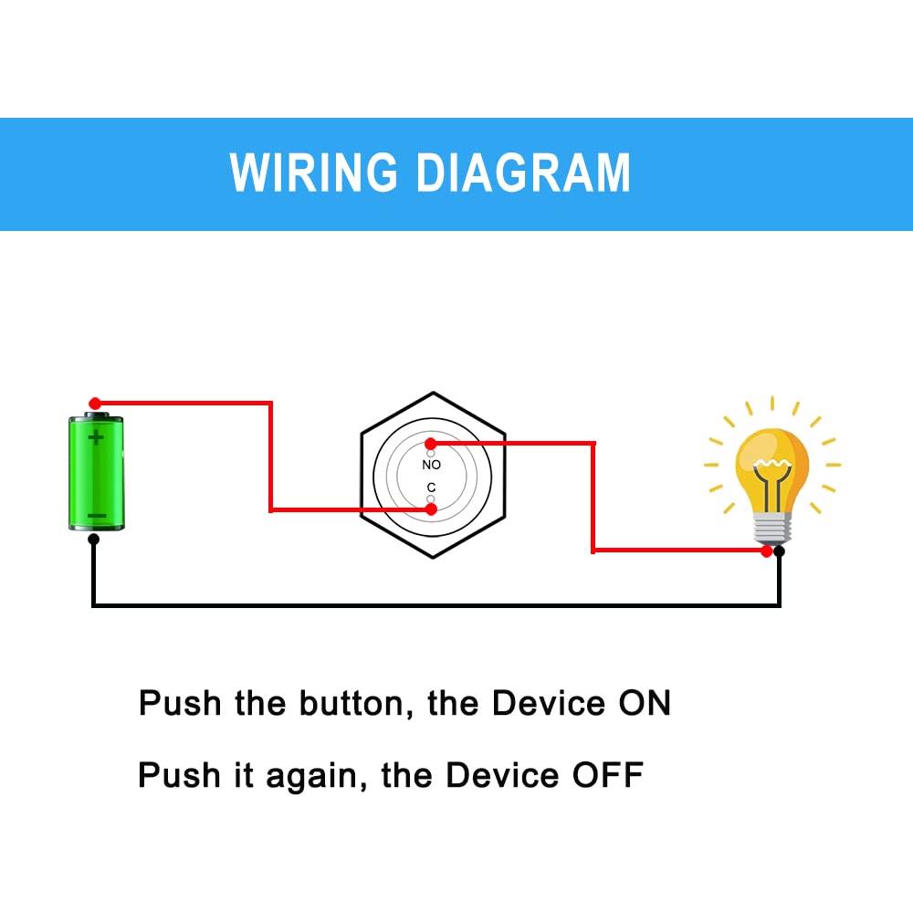 Paquete de 2 Interruptores Metálicos Impermeables DMWD 19mm