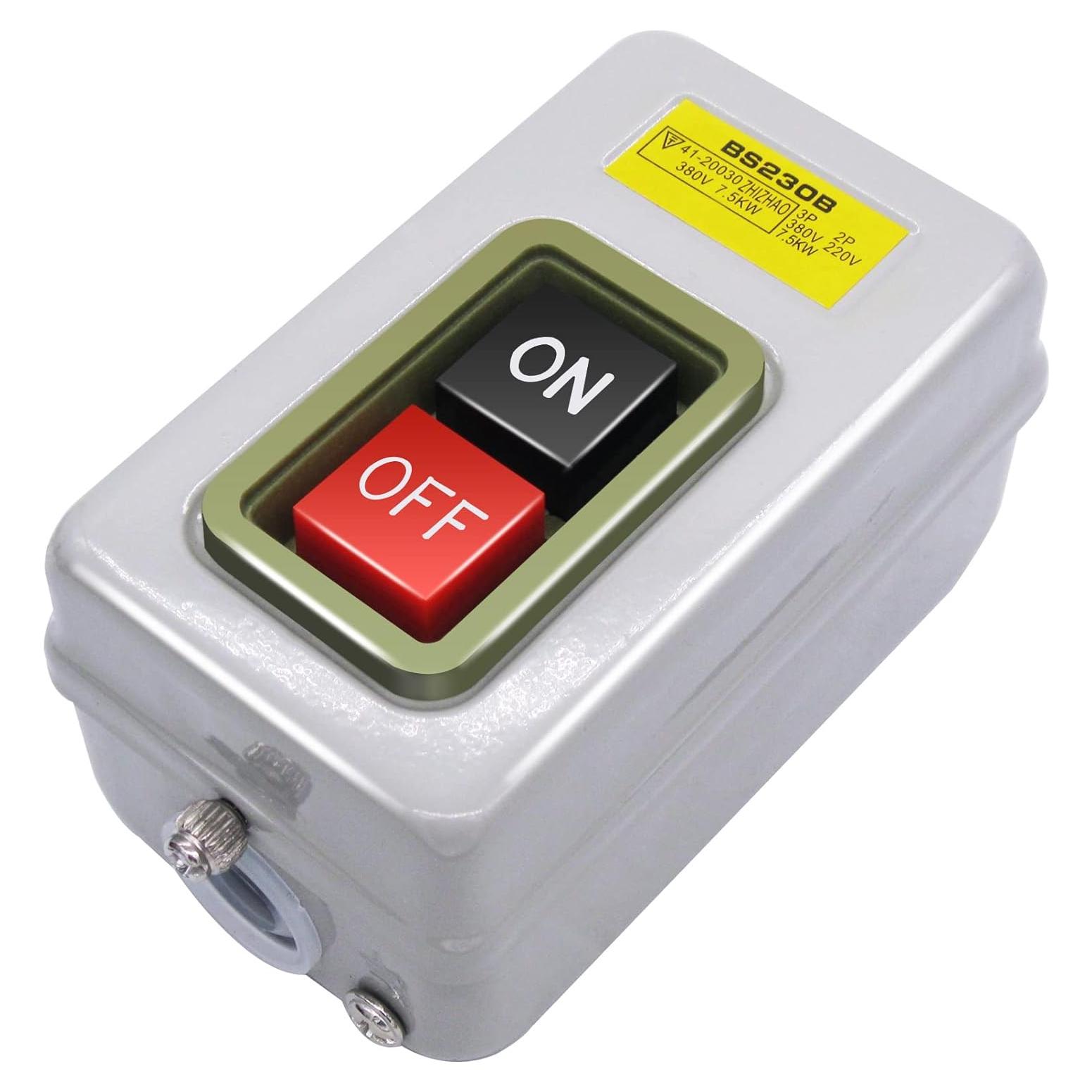 Interruptor de Botón de Presión mxuteuk 220V/380V 10A BS230B