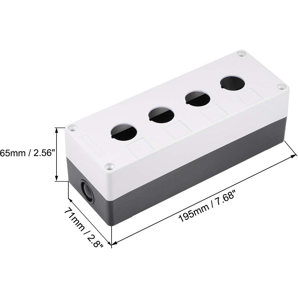 Caja de Botón Pulsador 4 Agujeros uxcell 22mm A Prueba de Agua