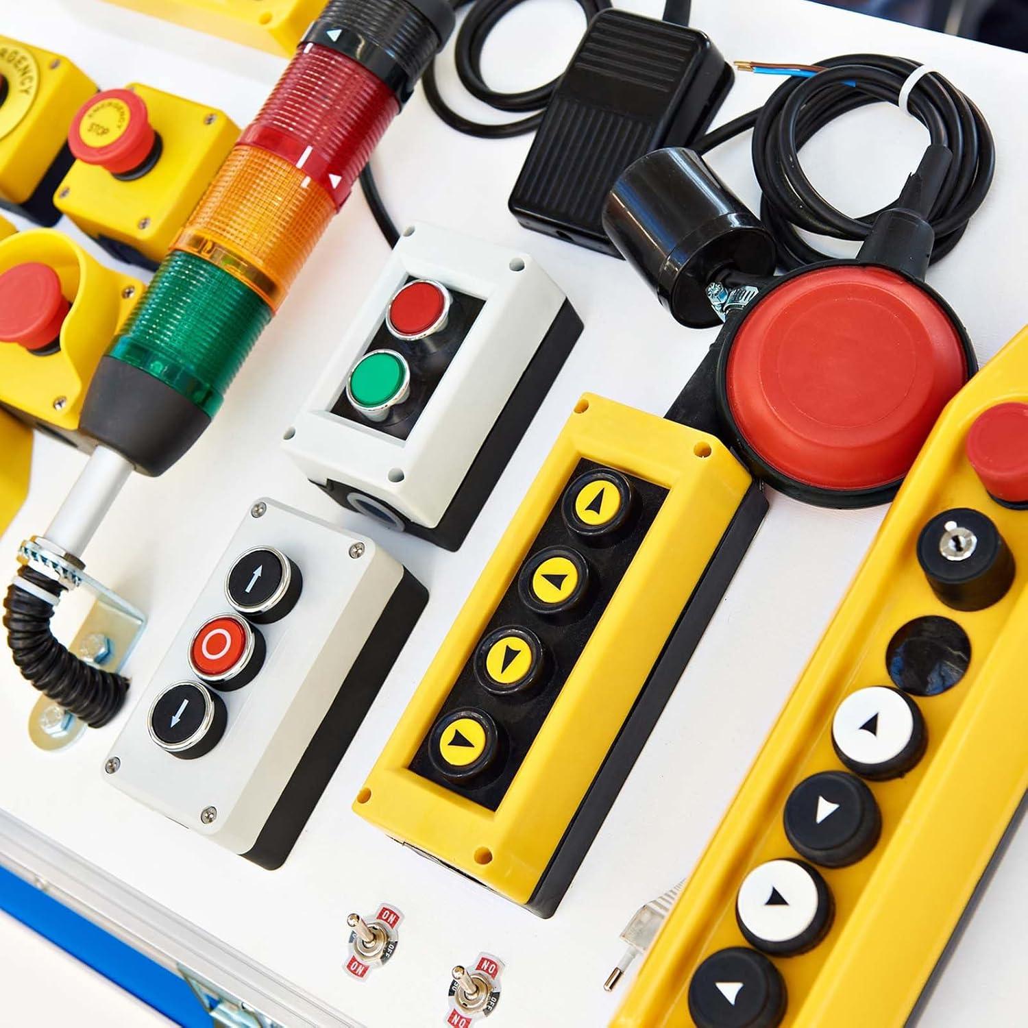 Caja de Botón Pulsador 4 Agujeros uxcell 22mm A Prueba de Agua