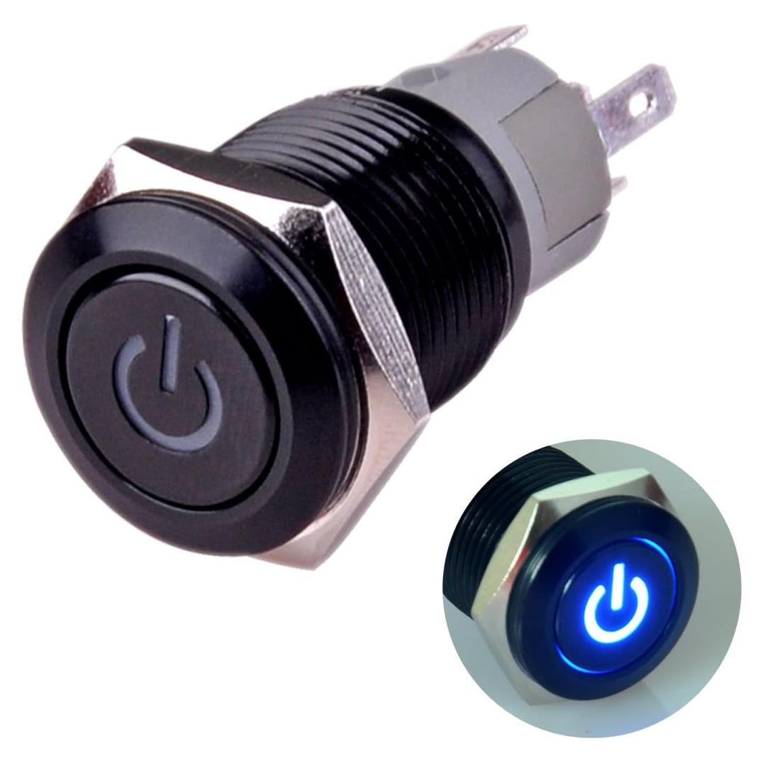 Interruptor de Botón de Presión Ulincos U16F5 1NO1NC Azul