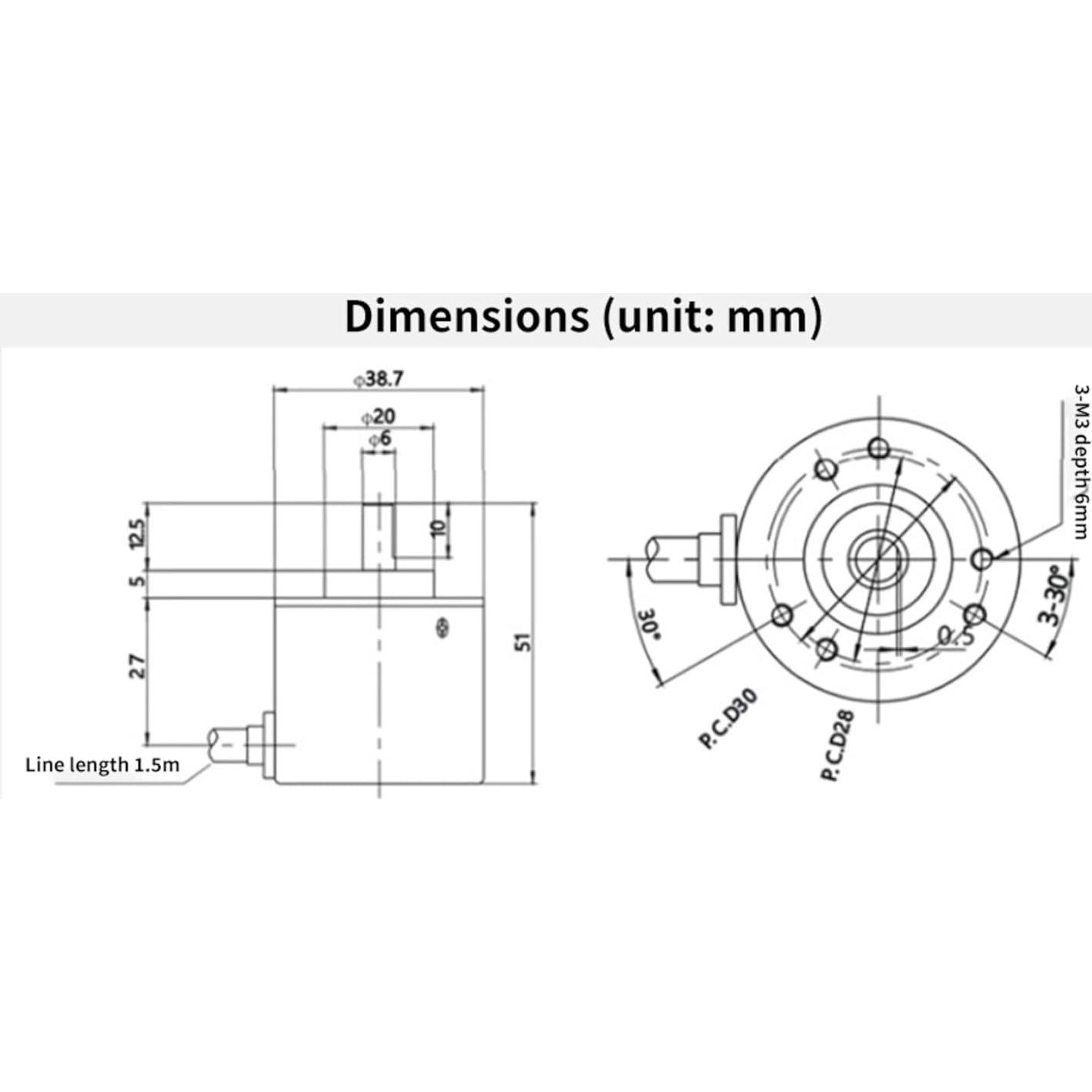 Encoder Rotativo Óptico Incremental 600 P/R Walfront 5-24V 6mm