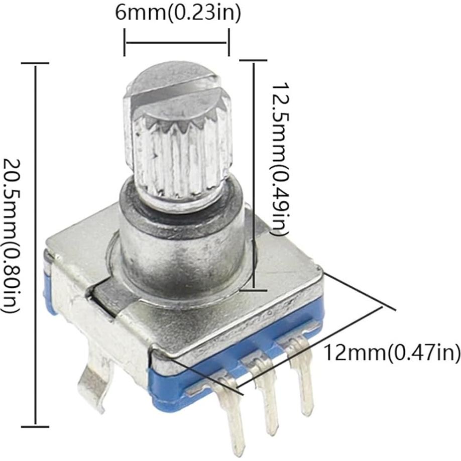 Codificador Rotatorio EC11 20 Posiciones 360° con Botón 5 Pines