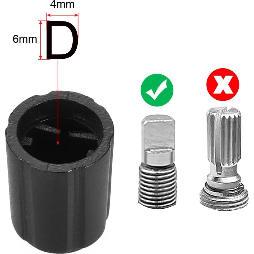 Perillas de Control de Potenciómetro uxcell 5 Pcs 4x6mm Negro