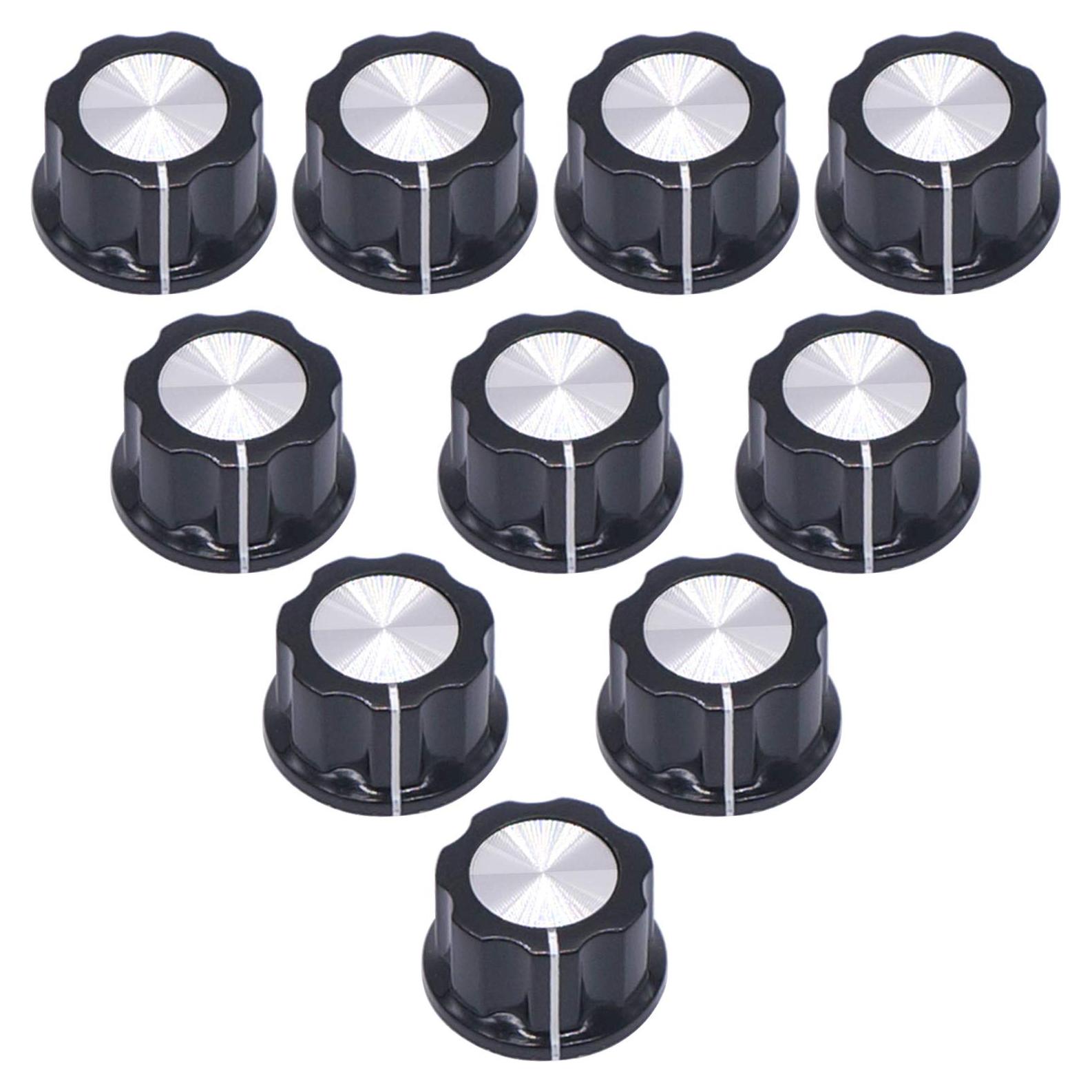 Perillas Rotativas Taiss 10pcs 23mm Negro 6.4mm Ajustables