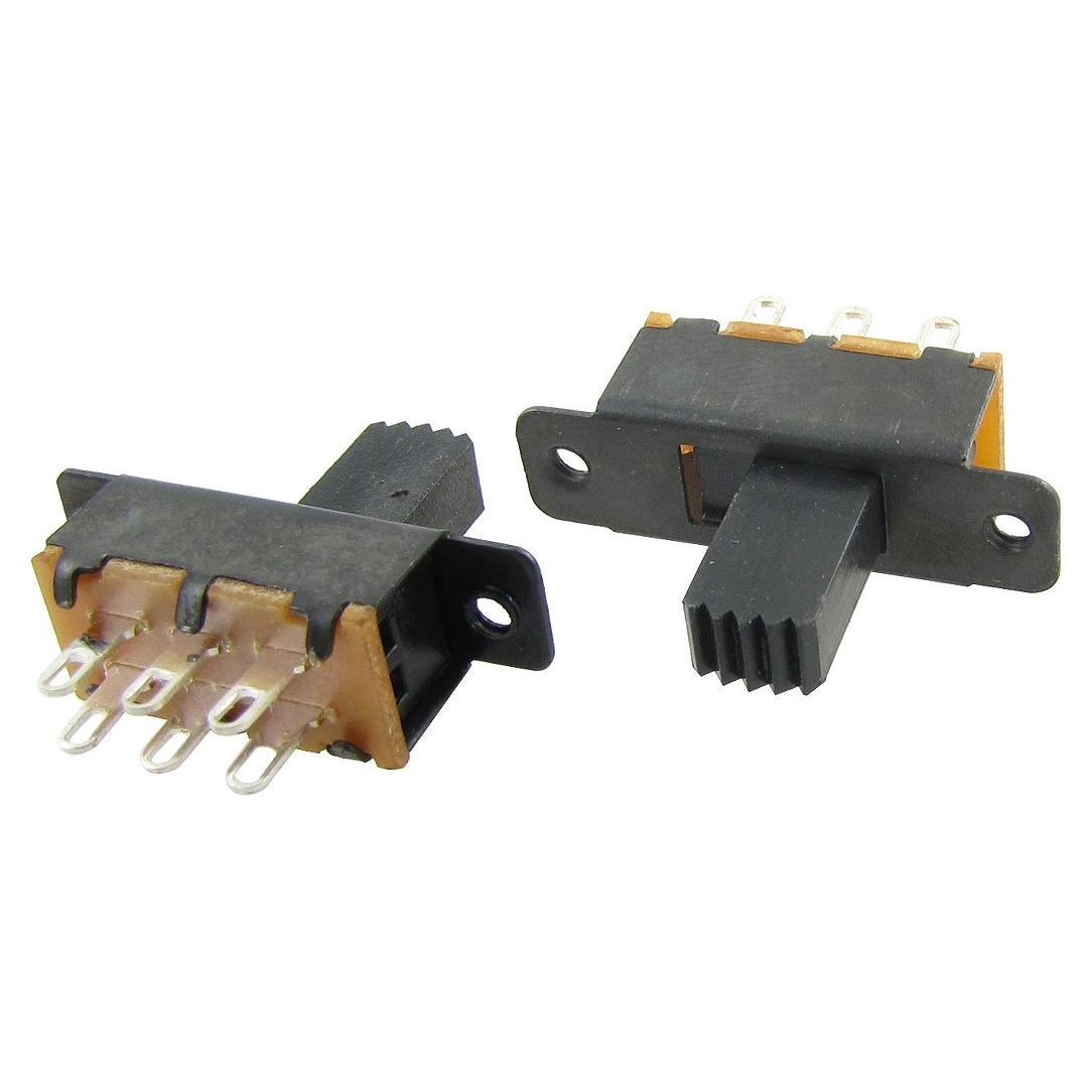 Interruptor Deslizante DPDT uxcell SS22F25 10 Pcs 2 Posiciones