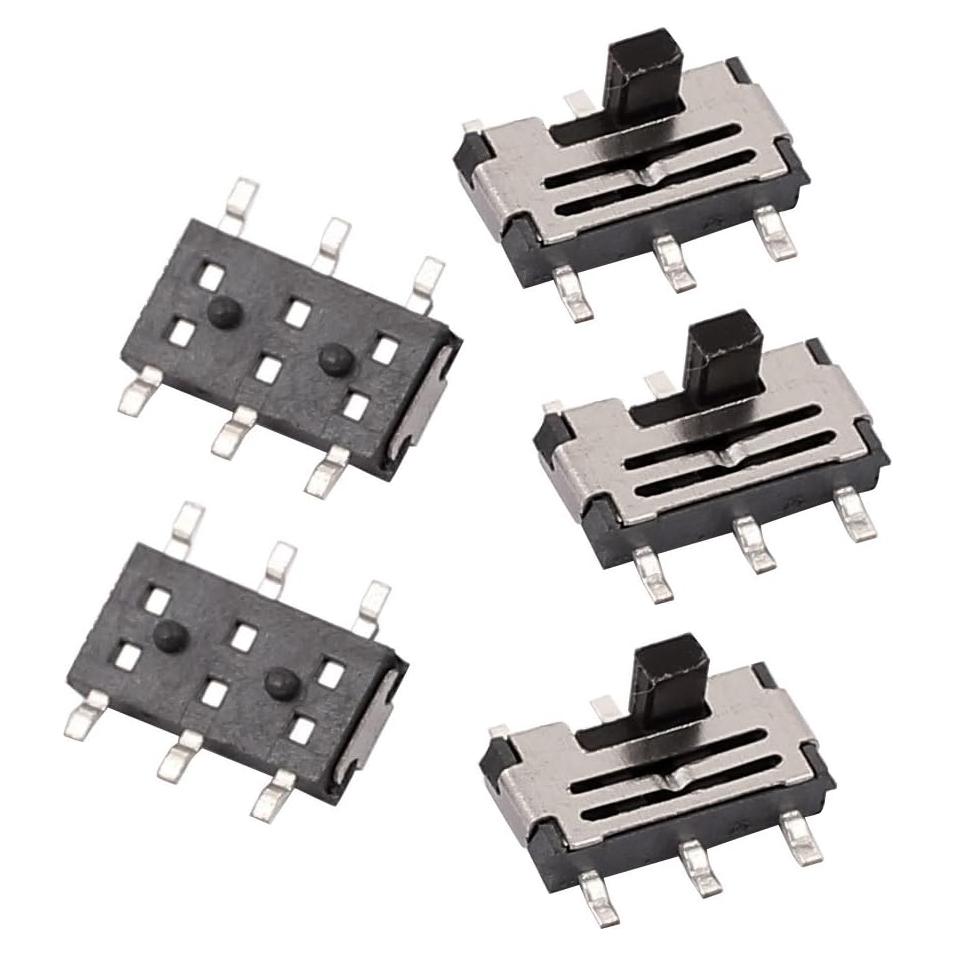 Interruptor Deslizante DPDT 6 Pin Sourcing Map 5 Pcs 7x3mm