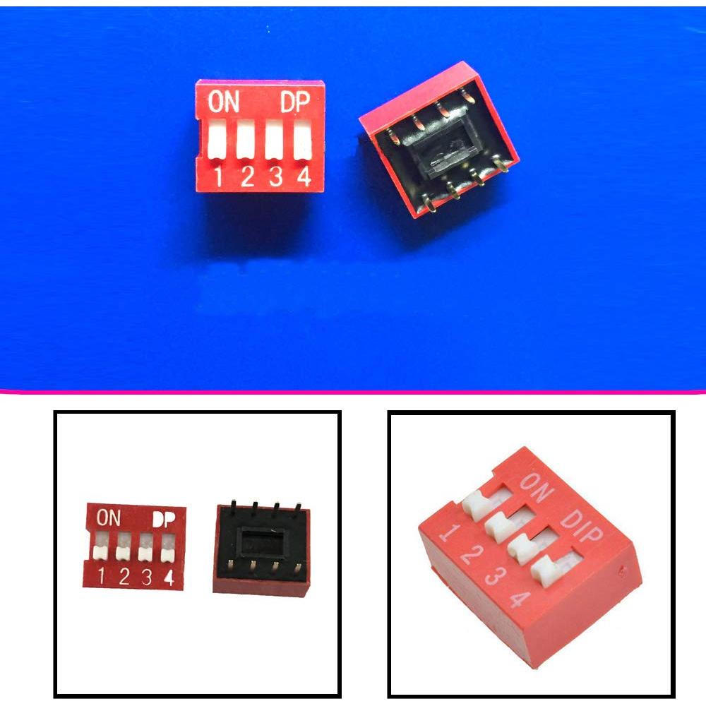 20 Interruptores DIP 4 posiciones Comidox 2.54mm 8 terminales