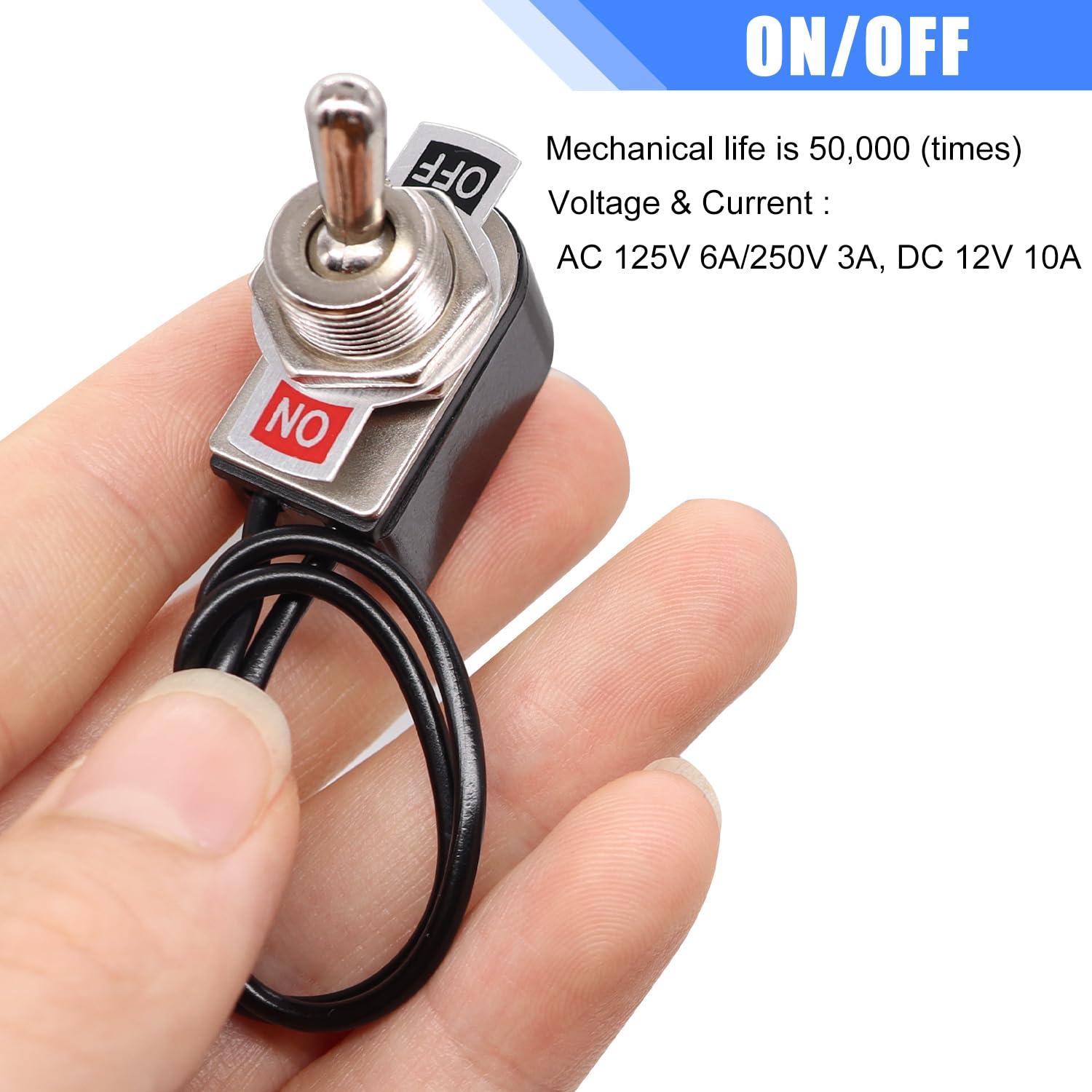 Interruptor de Palanca SPST Taiss 2 Piezas 6A 125V ON/OFF