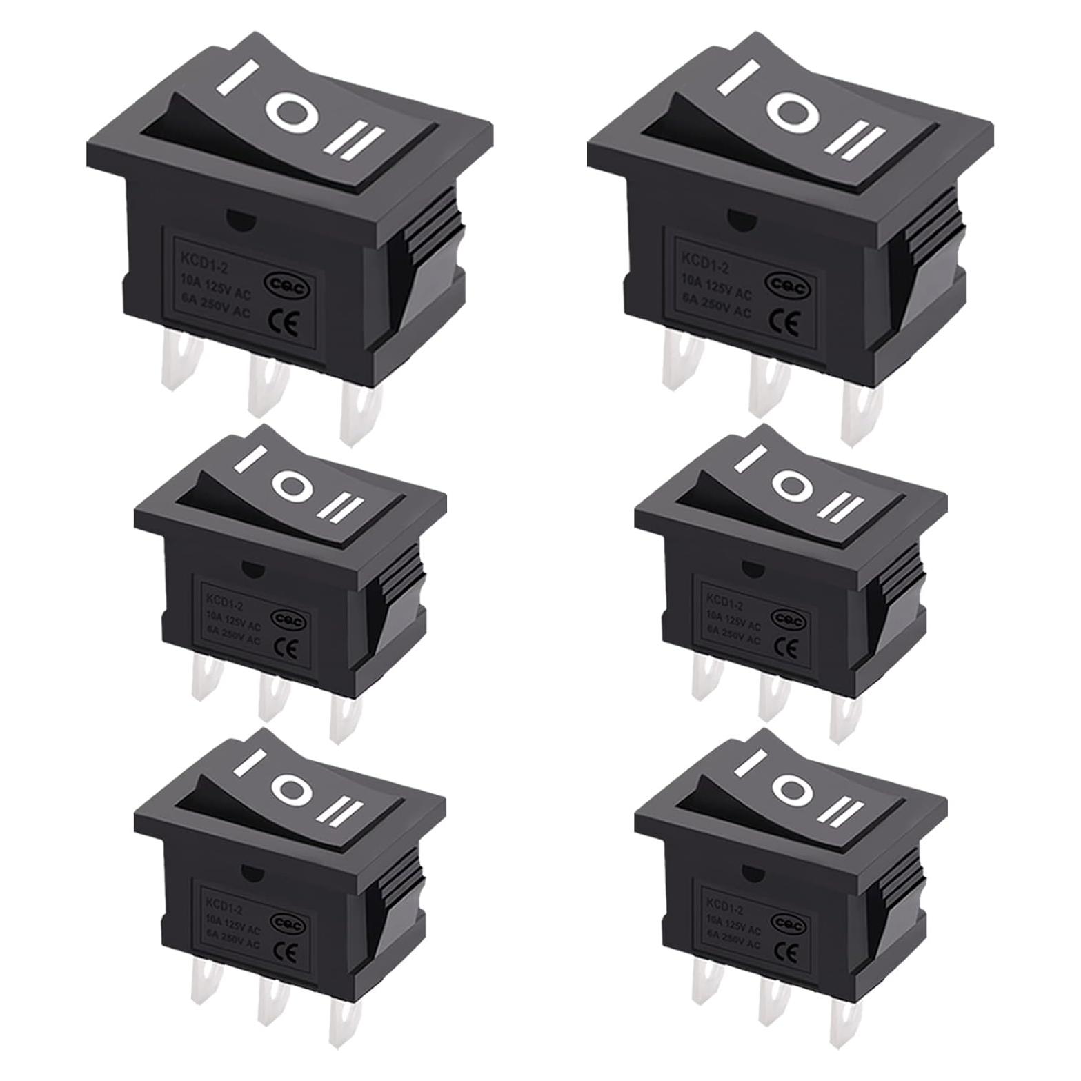 Interruptor Rocker 12V TWTADE KCD1-2-103 3 Posiciones 6 Pcs