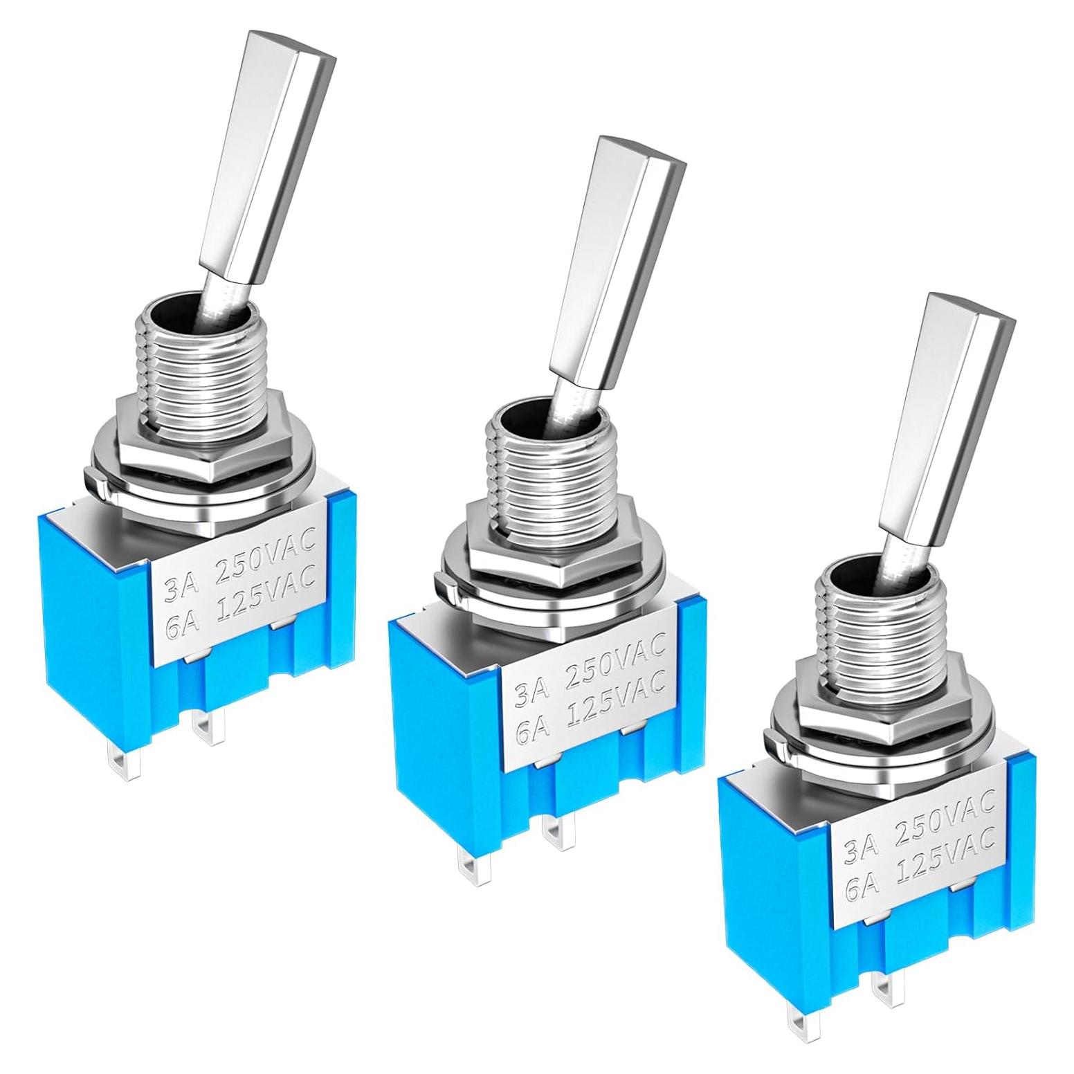 Interruptor de Palanca Mini SPST DaierTek 2 Pines 6A 125VAC