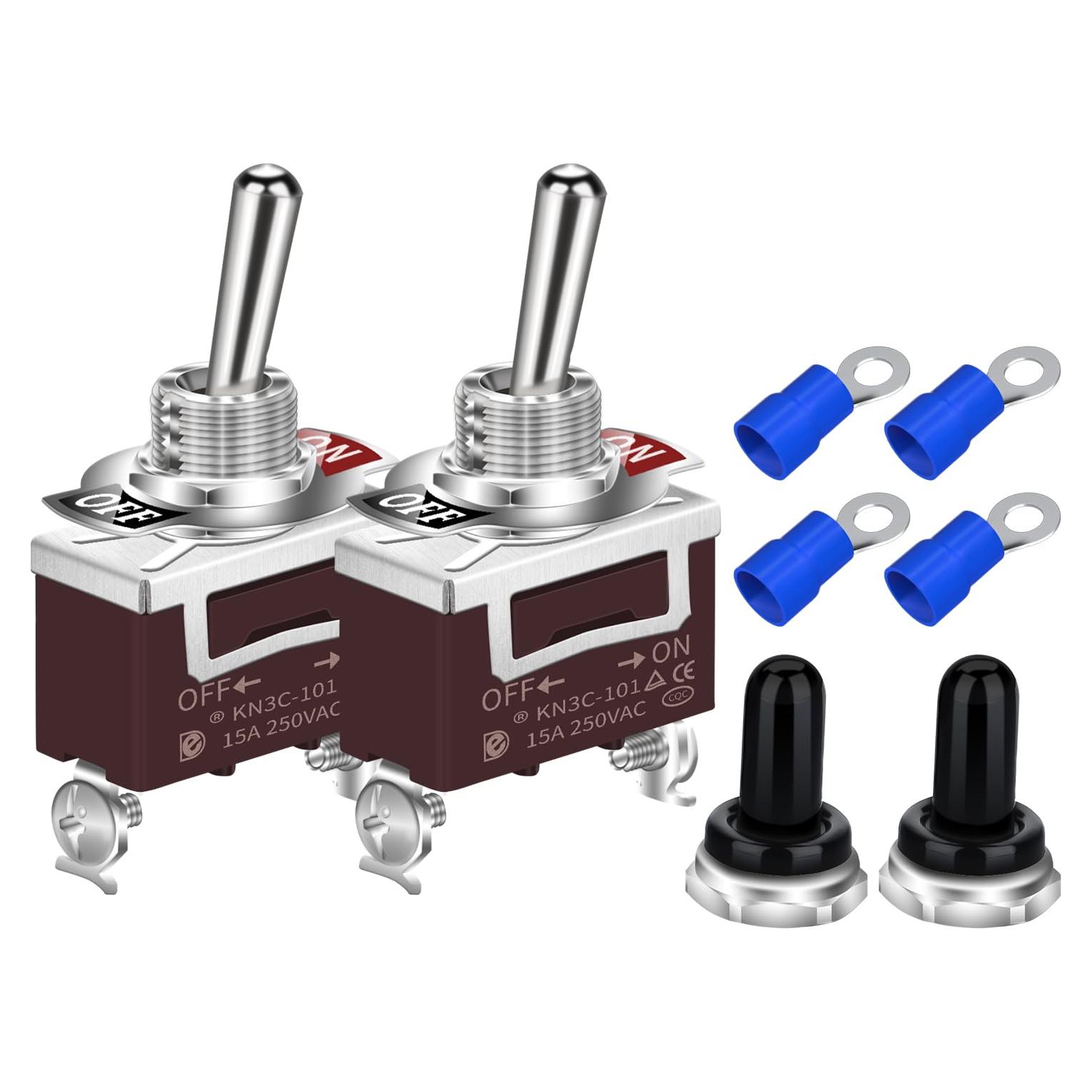 Interruptor de Palanca a Prueba de Agua DaierTek 12V 30A SPST