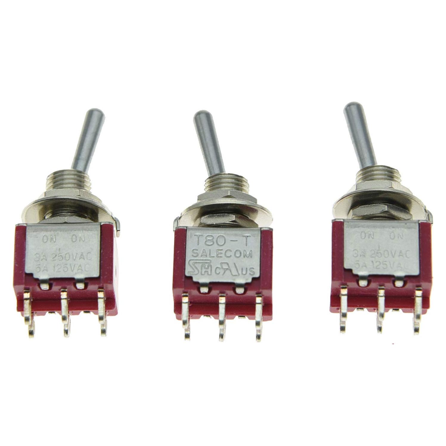 Interruptor Mini ON ON 6 Pines SALECOM 3xS349 7.94mm