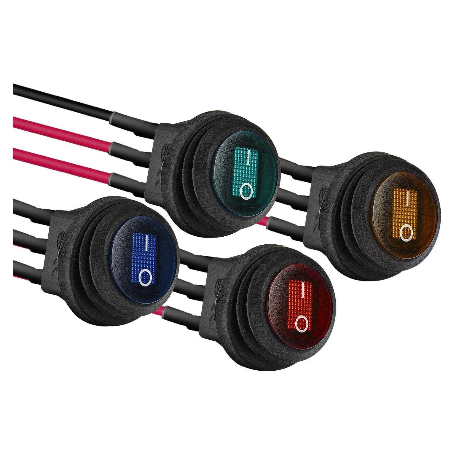 Interruptor de Palanca APIELE KCD1-8-101NW 12V 20A LED 20mm