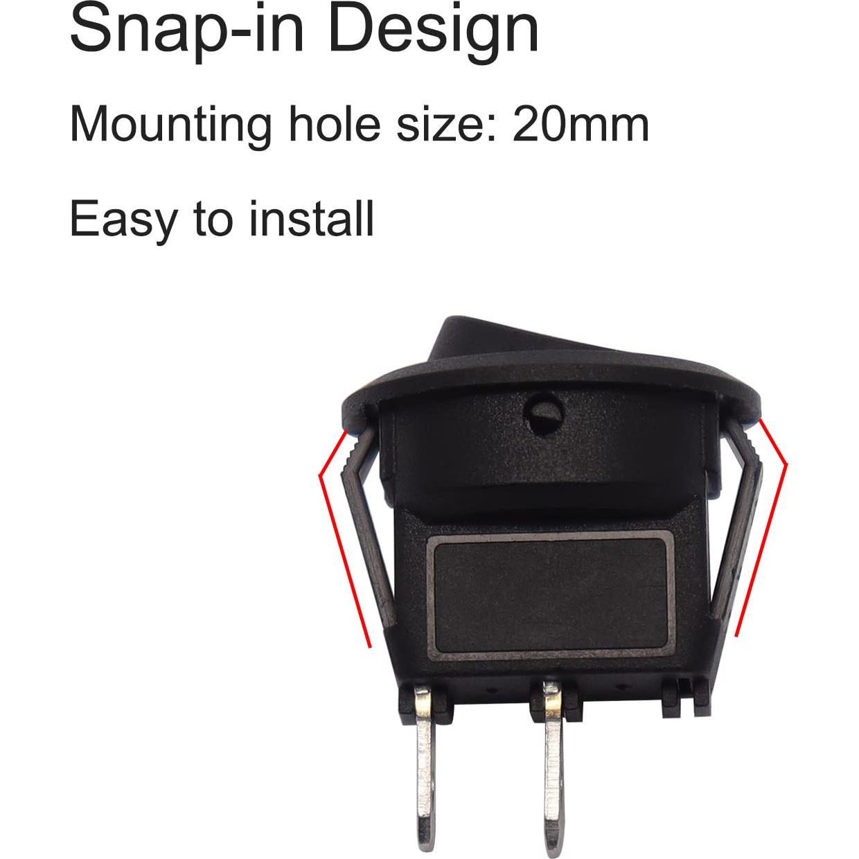 Interruptor Basculante TWTADE 10PCS 12V On/Off 6A/250V