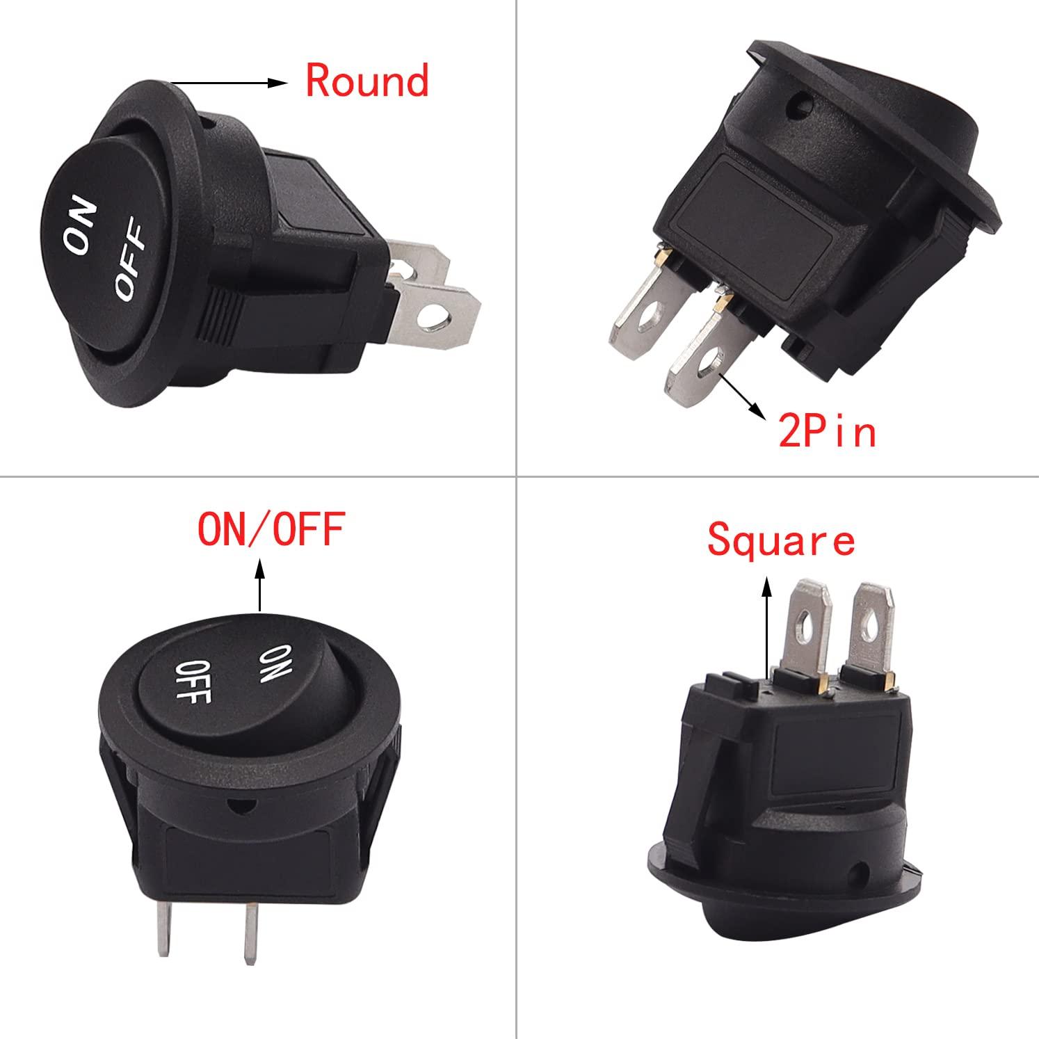 Interruptor Basculante TWTADE 10PCS 12V On/Off 6A/250V