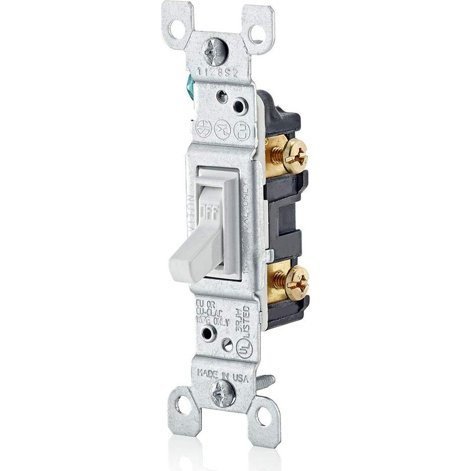 Interruptor de Palanca Leviton 15A 120V Blanco Paquete de 10