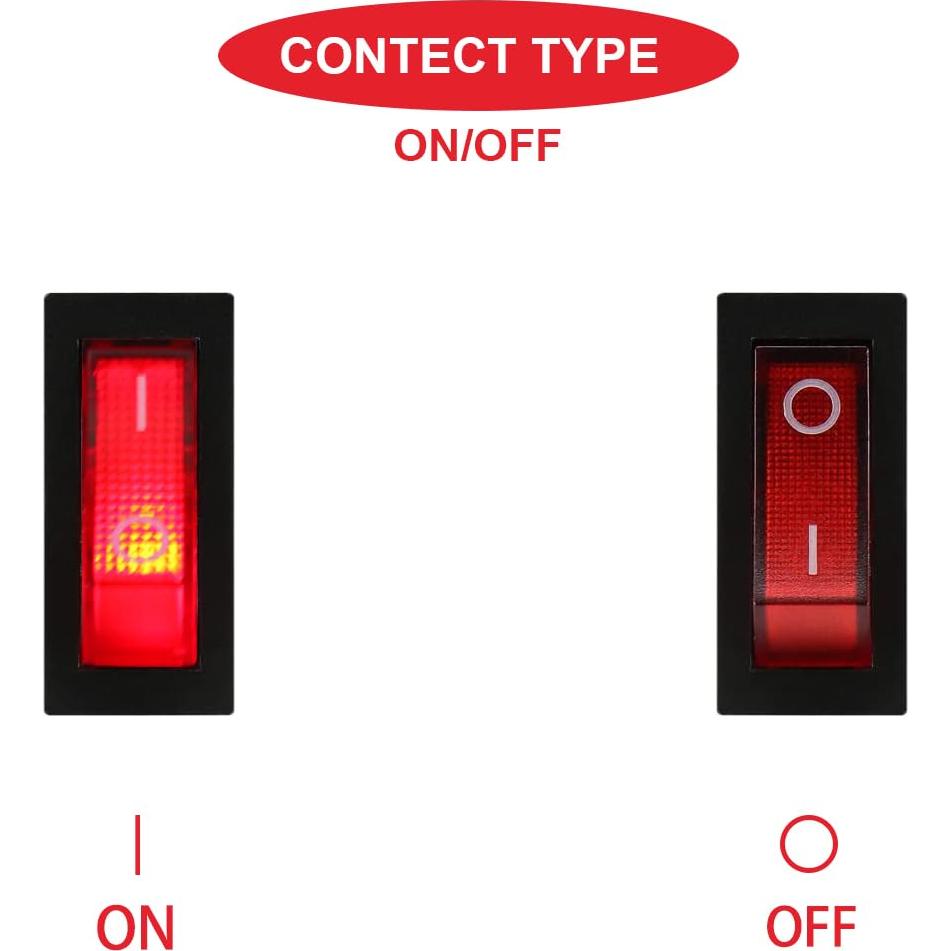 Interruptores de Palanca Iluminados LED MKBKLLJY 12V 20A 8 Pcs