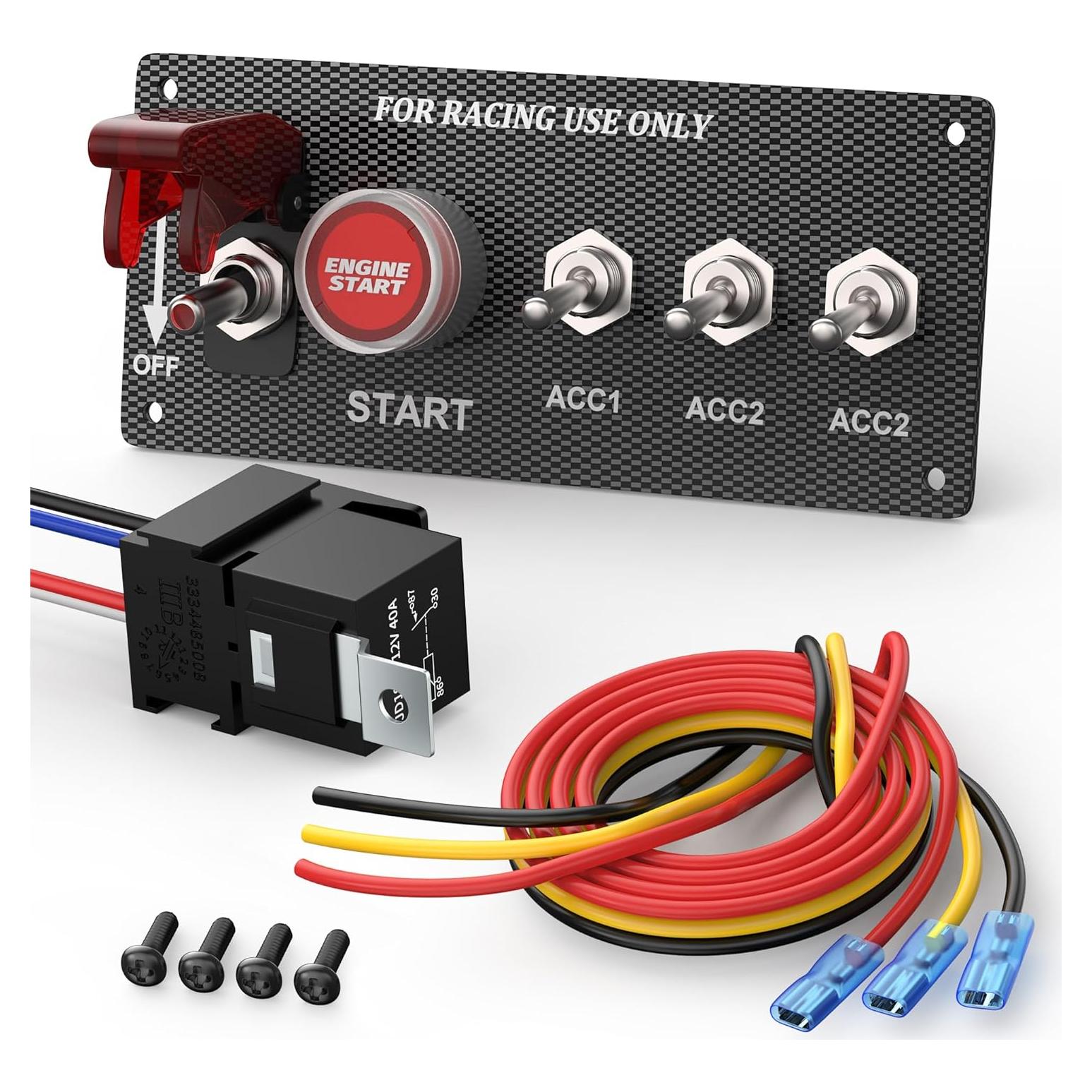 Panel de Interruptores de Encendido 5 en 1 RVBOATPAT DC 12V 30A
