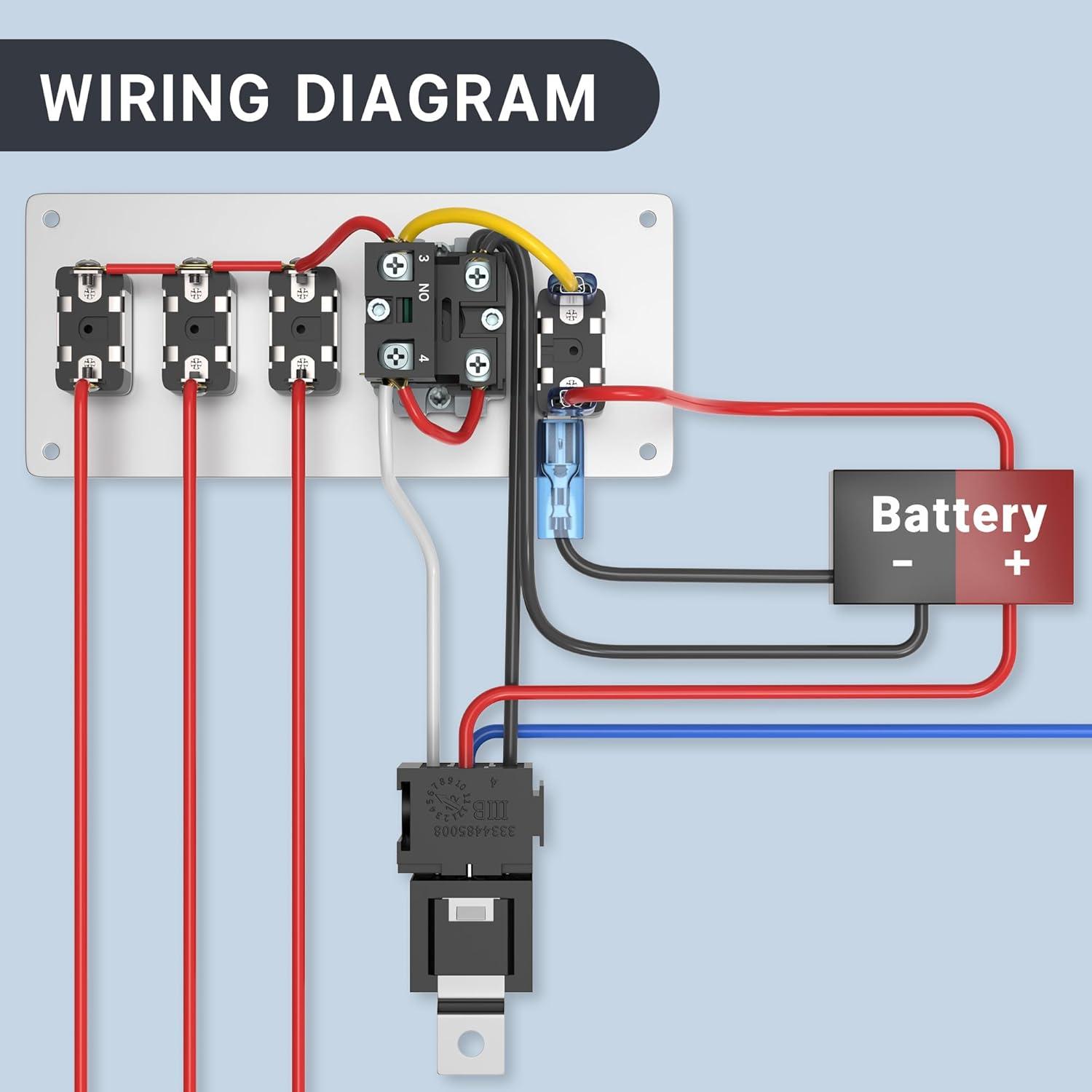 Panel de Interruptores de Encendido 5 en 1 RVBOATPAT DC 12V 30A