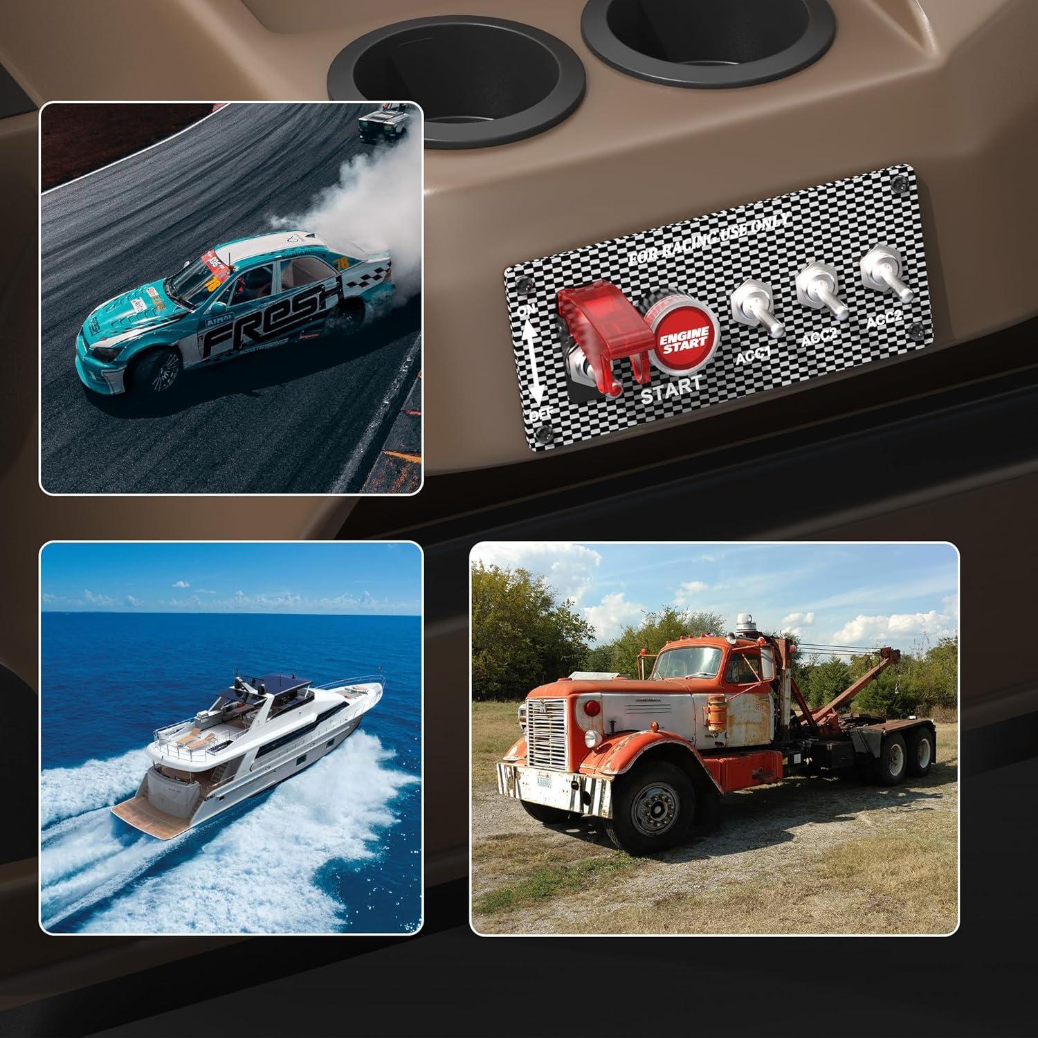 Panel de Interruptores de Encendido 5 en 1 RVBOATPAT DC 12V 30A