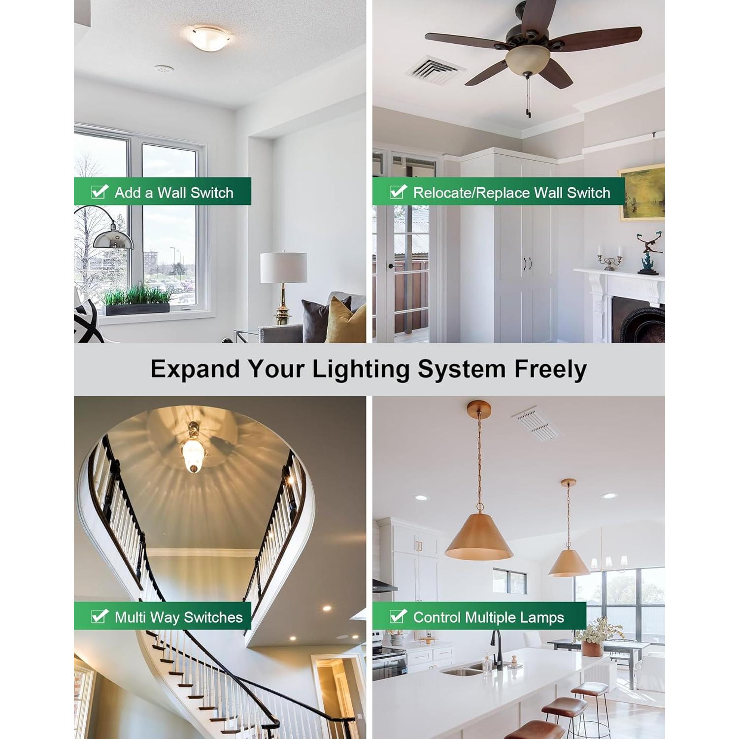 Kit Interruptor Luz Inalámbrico Treewell TWLS11A 200FT