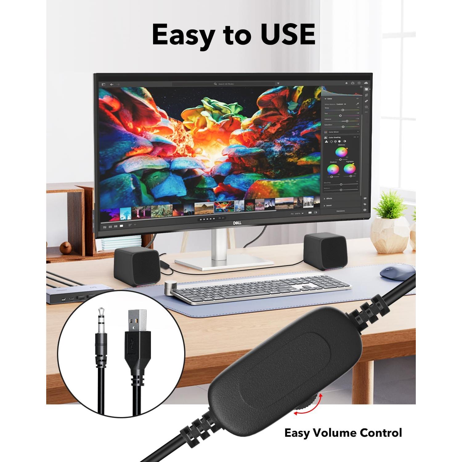 Altavoces Multimedia Uakinat E-1078 USB 3W para PC y Laptop