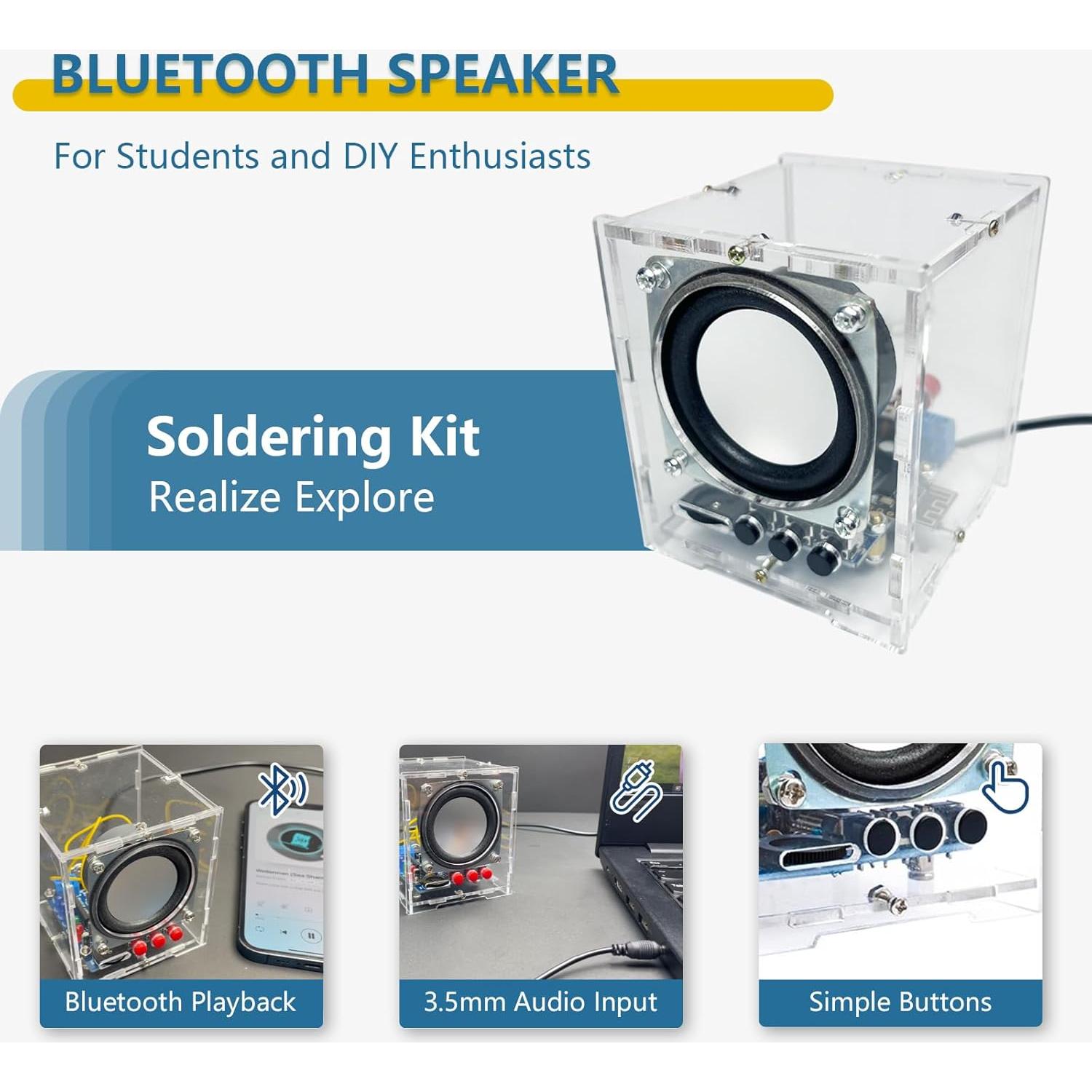 Altavoces Bluetooth HYIC 2.0 con Luces y Kit de Soldadura