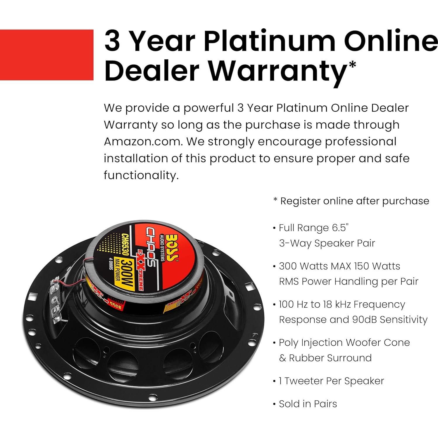 Bocinas Coaxiales BOSS CH6530 6.5" 300W para Auto - Par