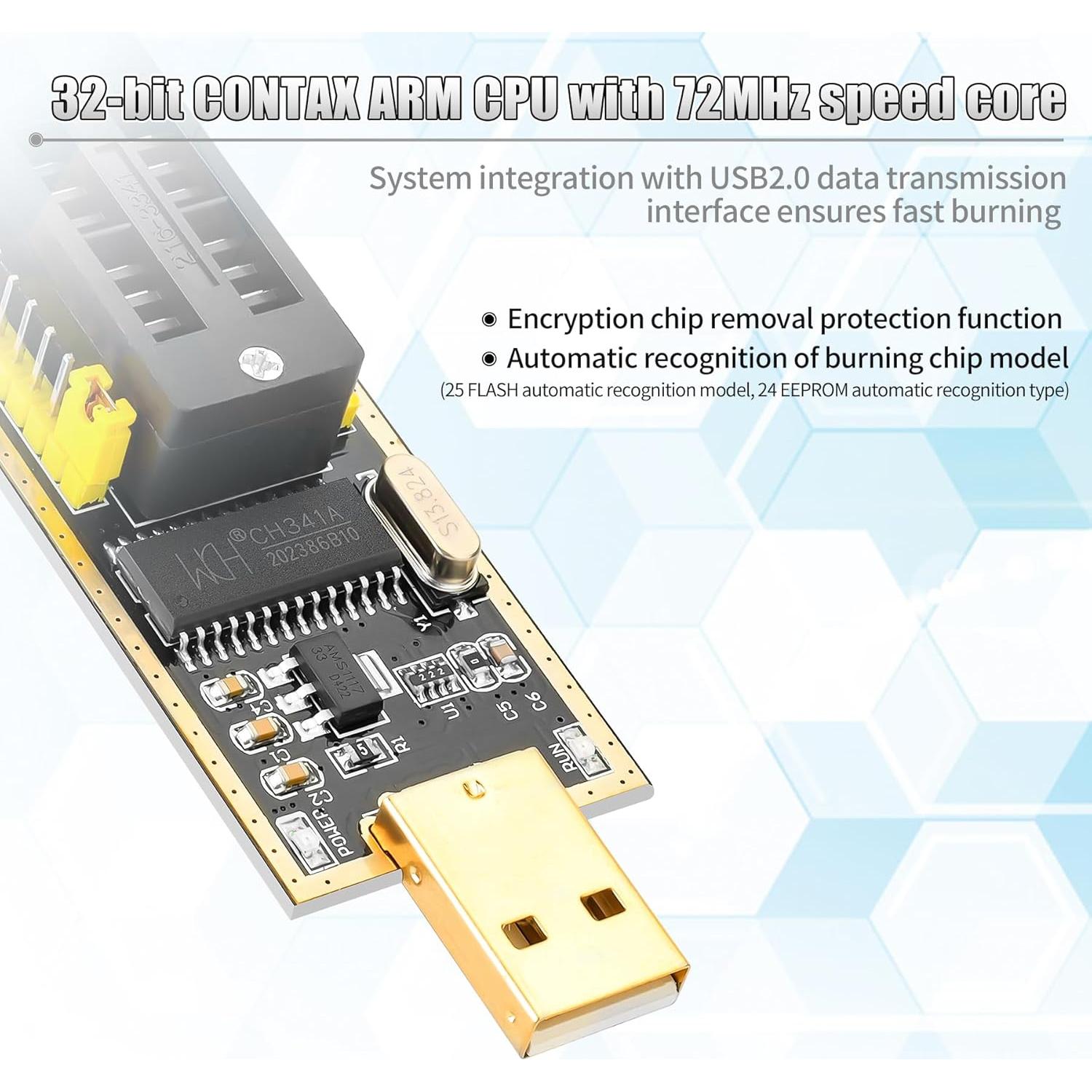 Programador BIOS USB CH341A con Clip SOP8 Doble - 24/25/93C46