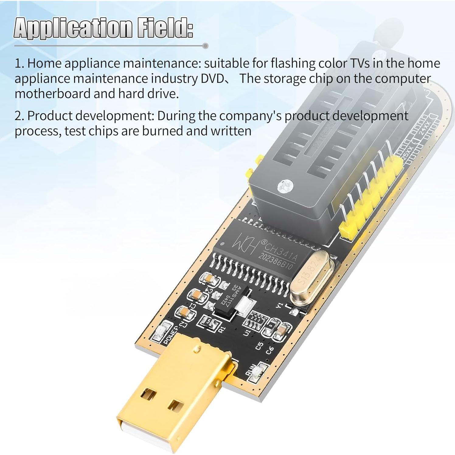 Programador BIOS USB CH341A con Clip SOP8 Doble - 24/25/93C46