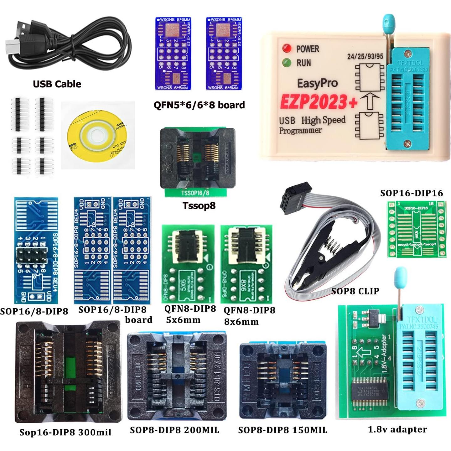 Programador USB SPI EZP2023 para EEPROM y Flash - Alta Velocidad