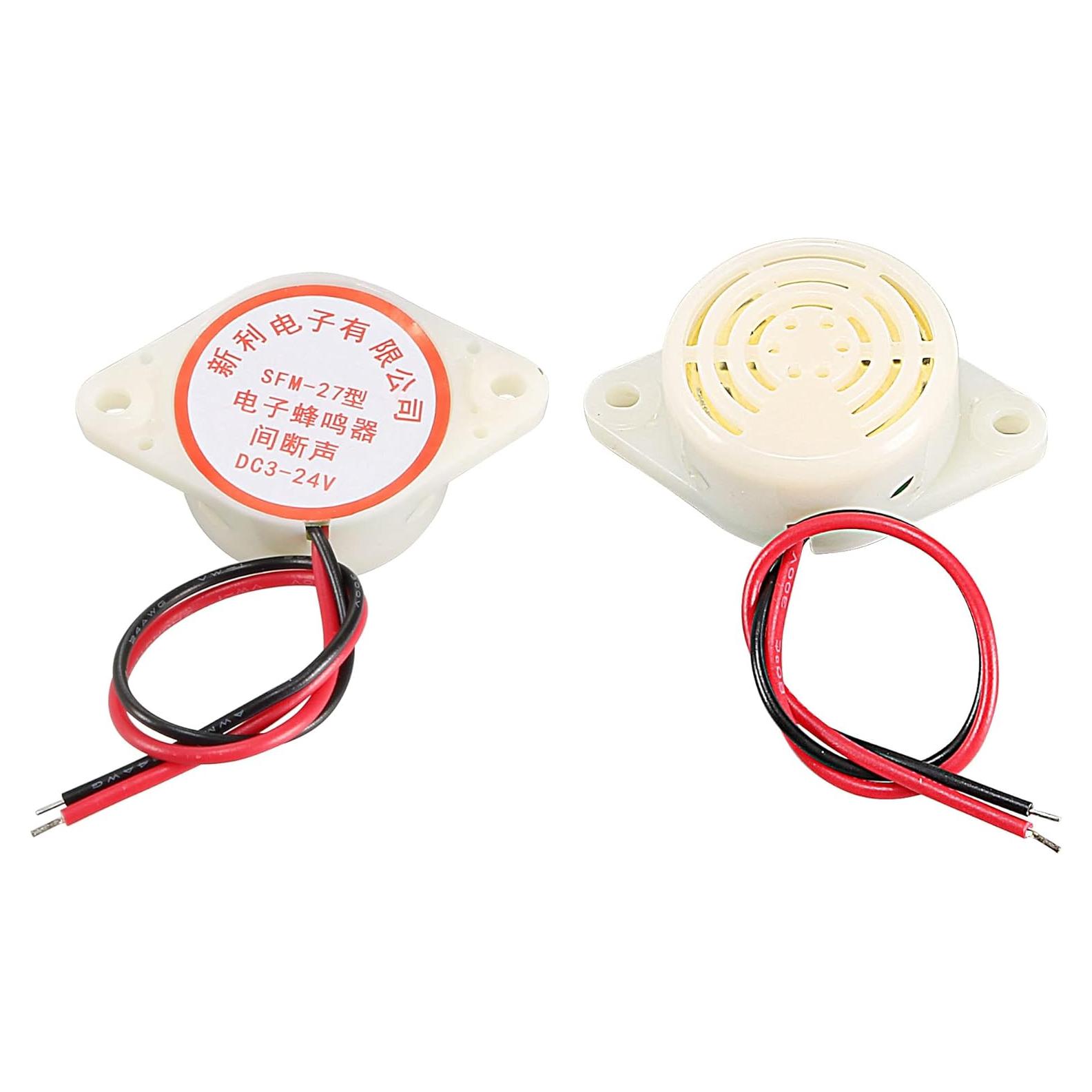 Zumbador Piezoeléctrico uxcell HYT-3015B 80dB DC 3-24V 2pcs