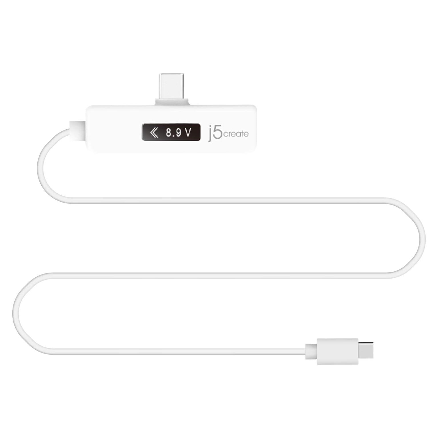 Cable USB-C a USB-C 2.0 j5create 1.22m con Medidor de Potencia