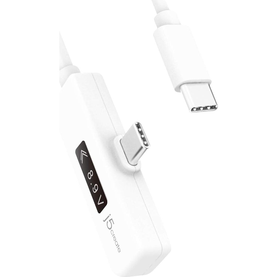 Cable USB-C a USB-C 2.0 j5create 1.22m con Medidor de Potencia