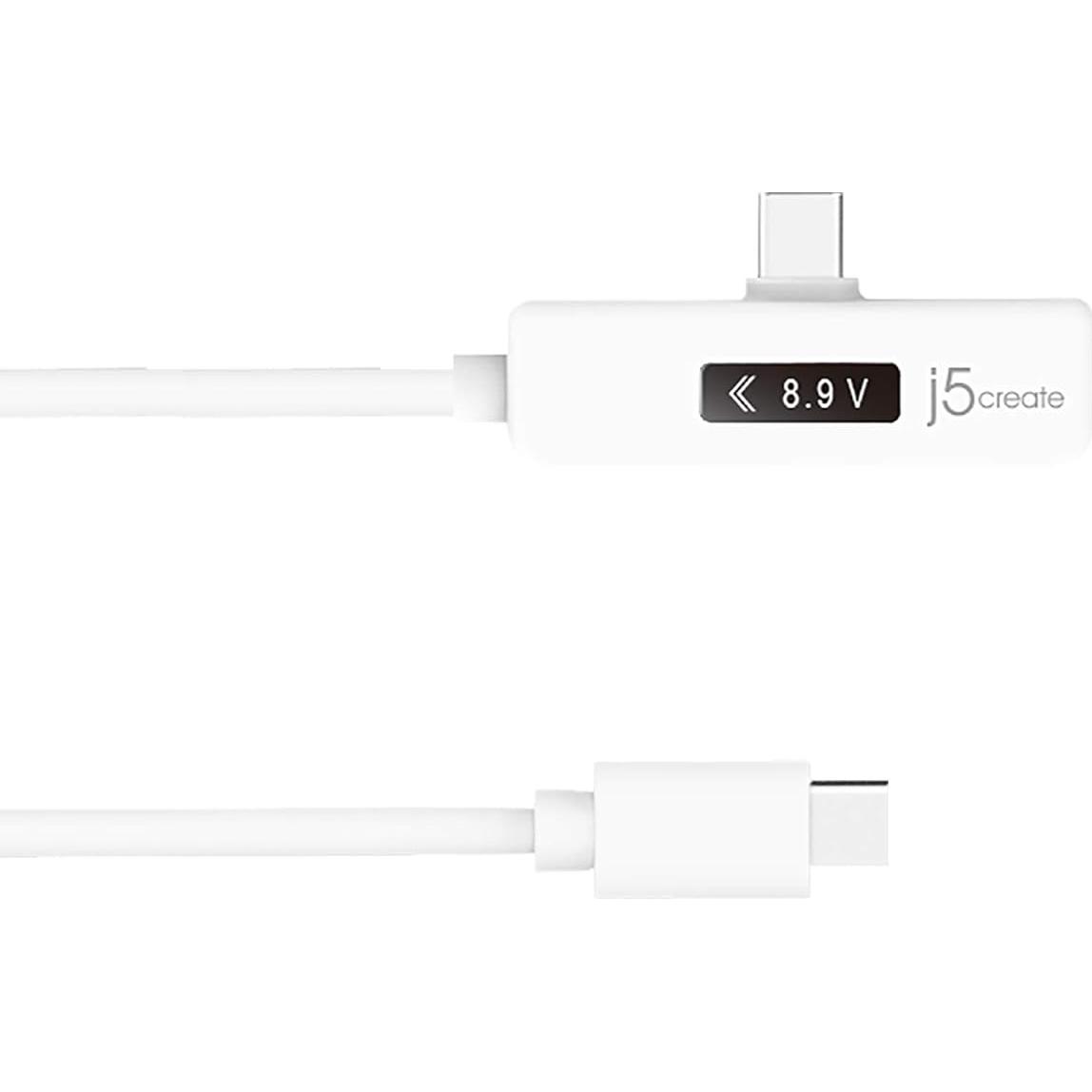 Cable USB-C a USB-C 2.0 j5create 1.22m con Medidor de Potencia