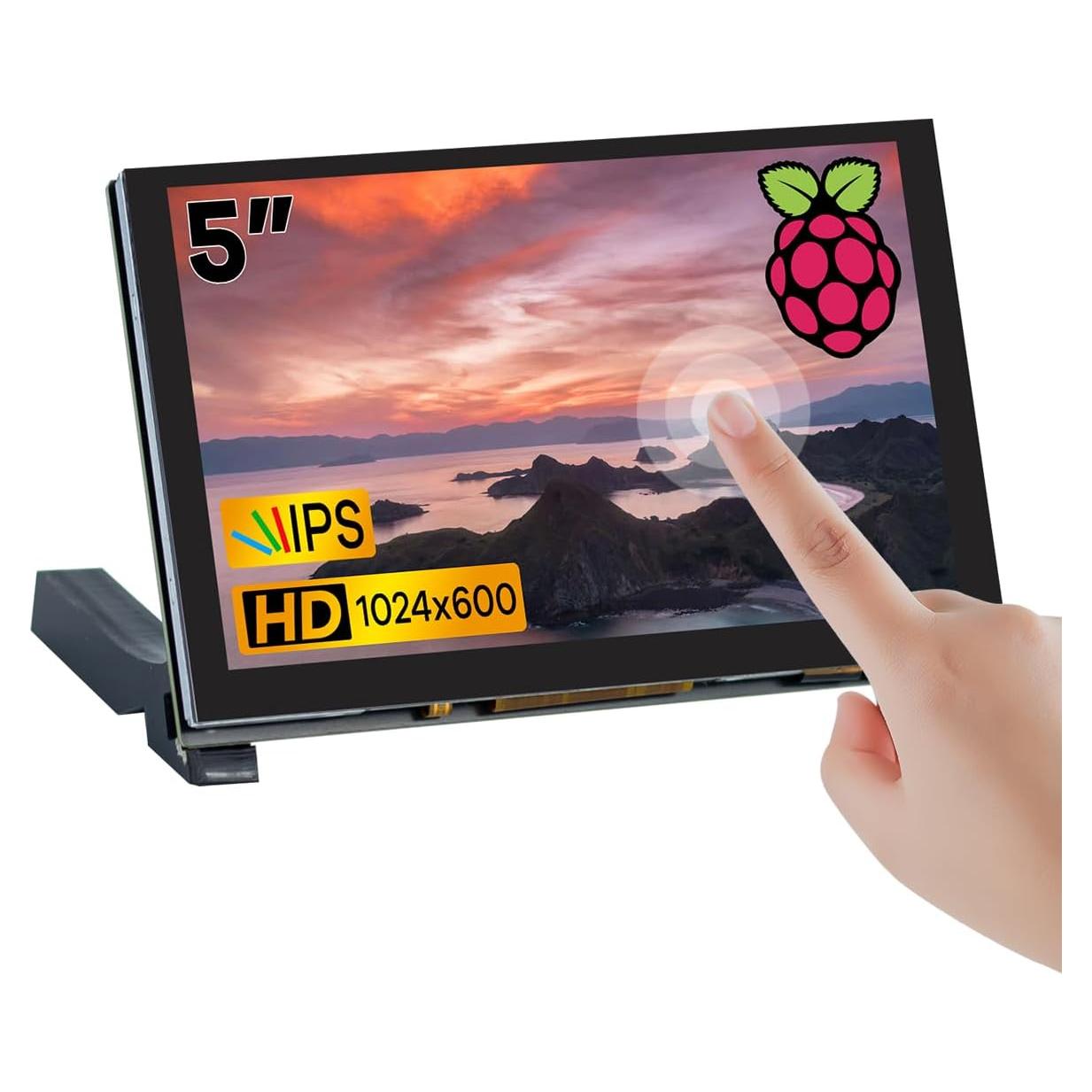 Pantalla Táctil IPS 5" 1024x600 HDMI para Raspberry Pi y PC