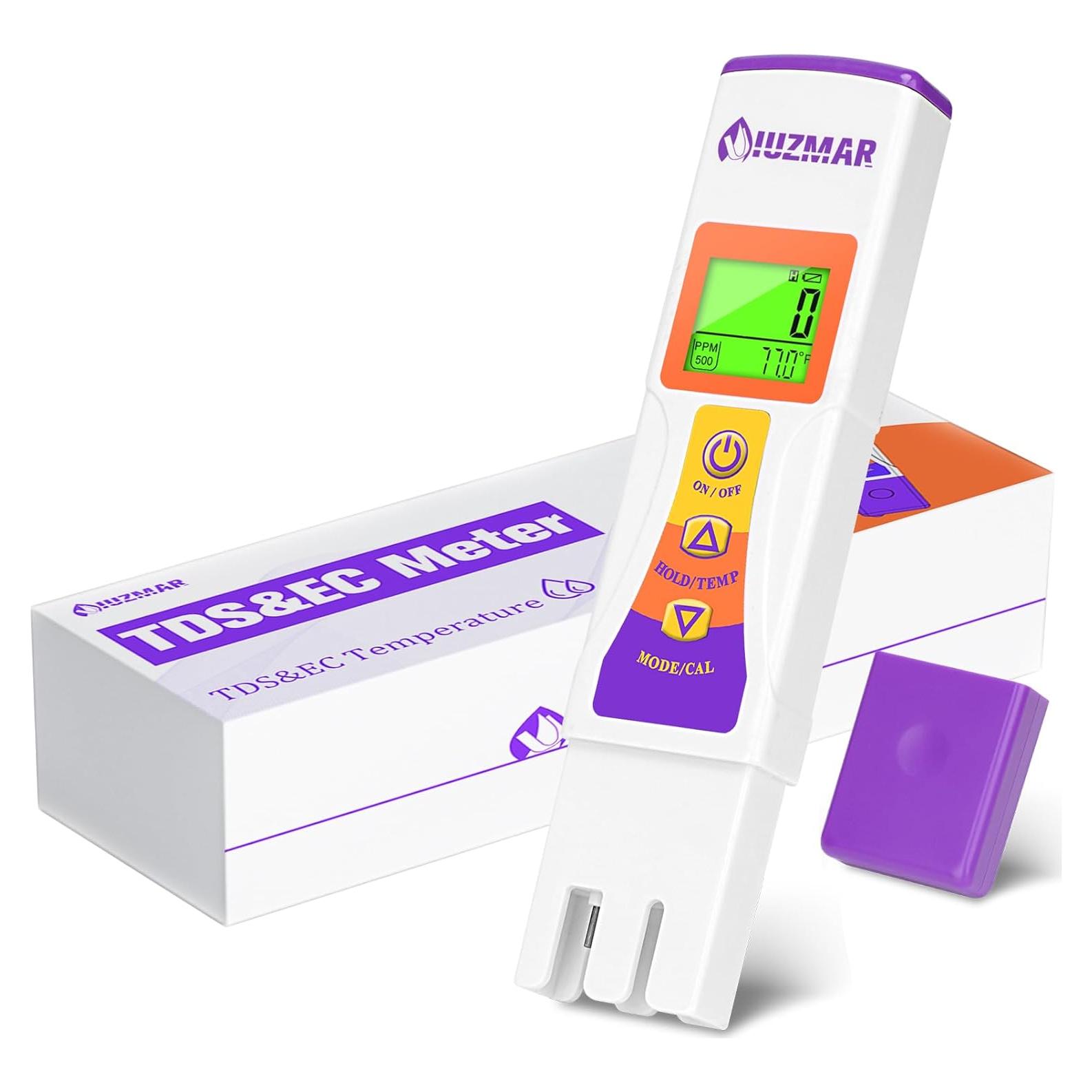 Medidor Digital de Agua TDS UIUZMAR 3 en 1 con Pantalla LCD