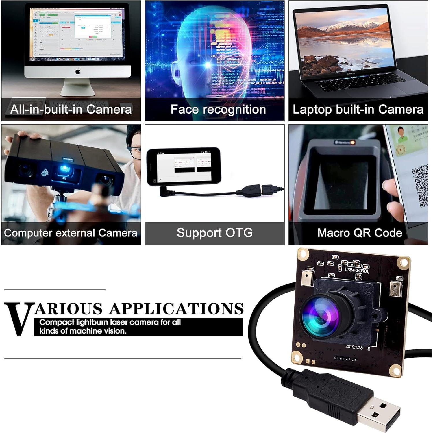 Cámara USB 4K ELP IMX317 con Micrófono Doble 100°