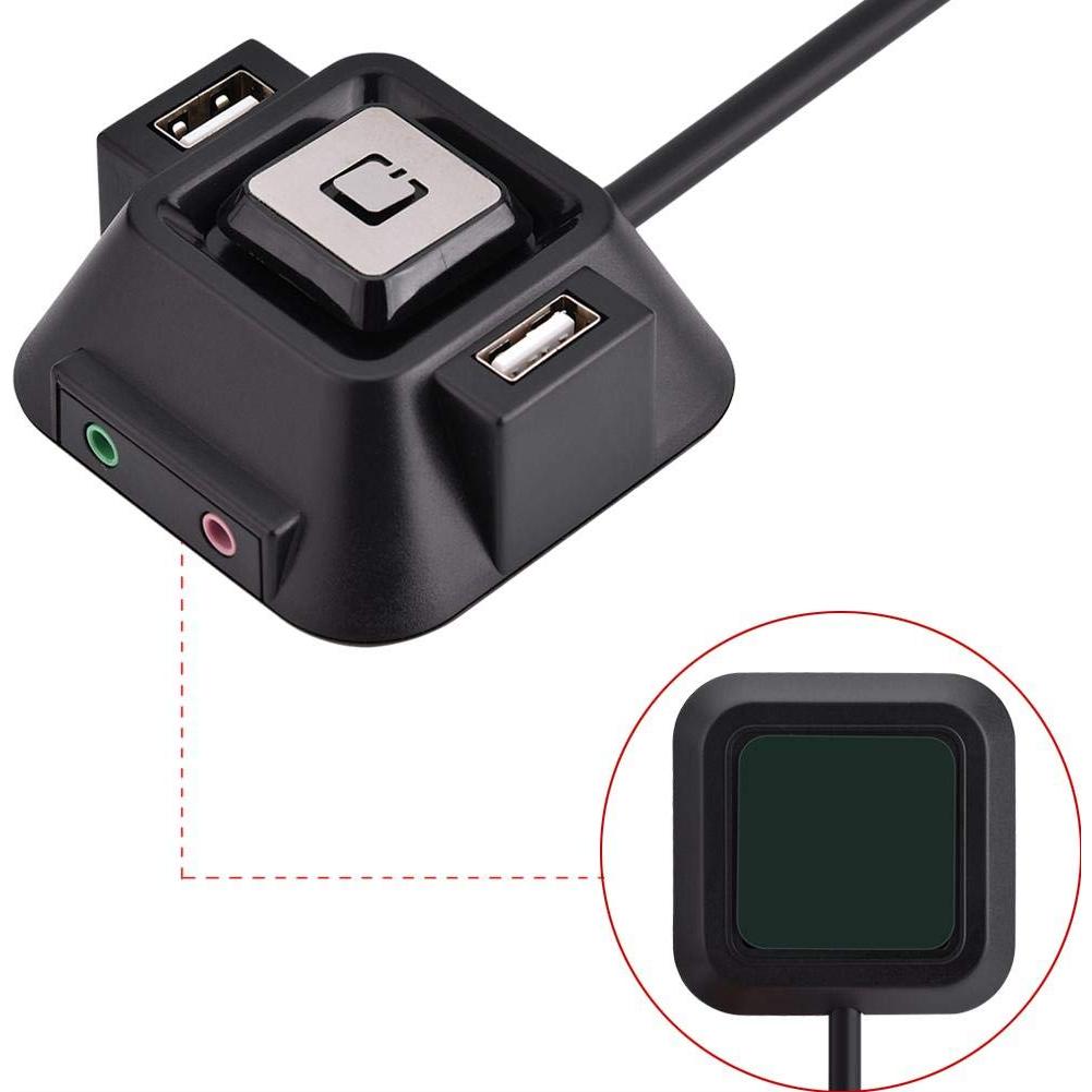 Botón de Encendido de PC Lazmin con Puertos USB y Audio