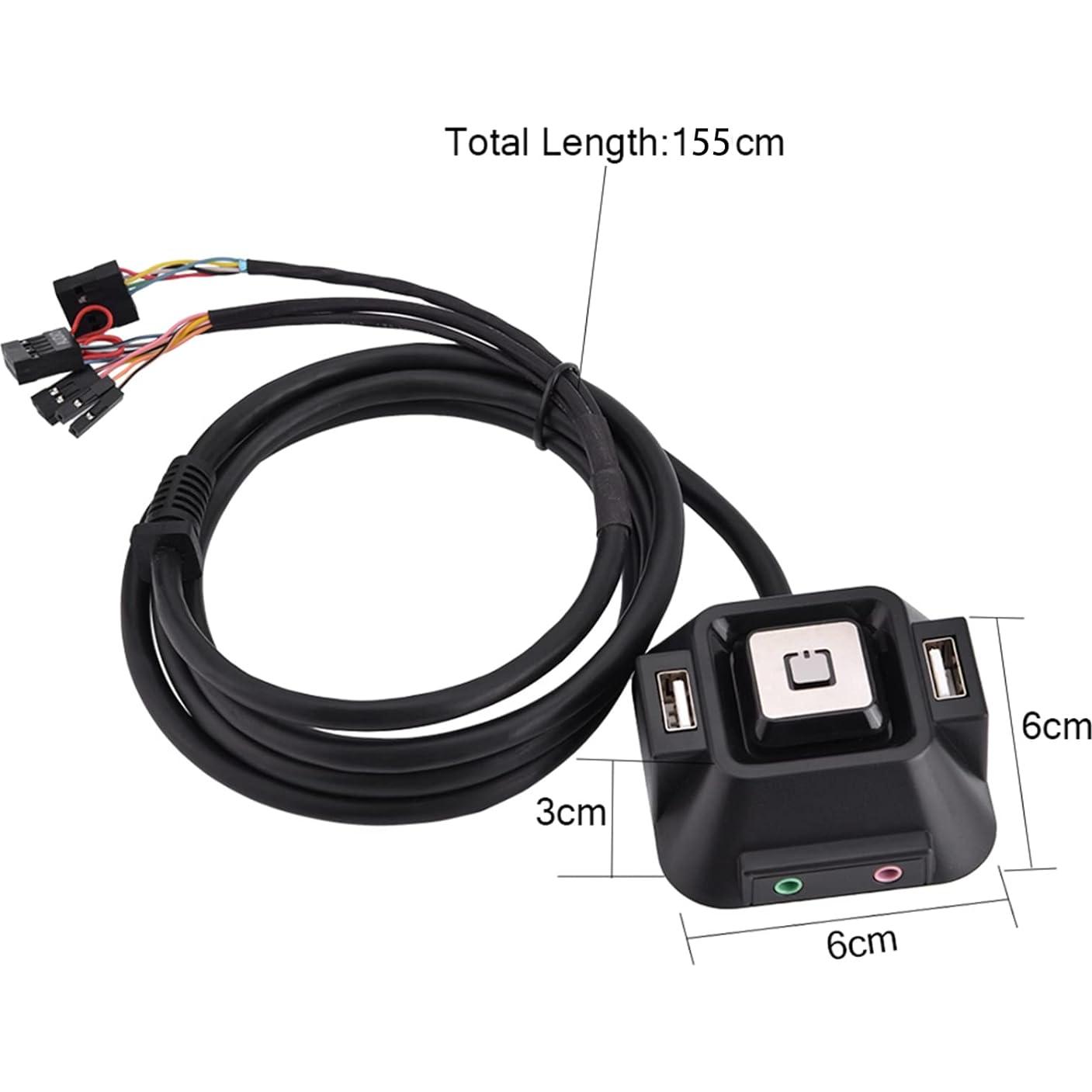 Botón de Encendido de PC Lazmin con Puertos USB y Audio