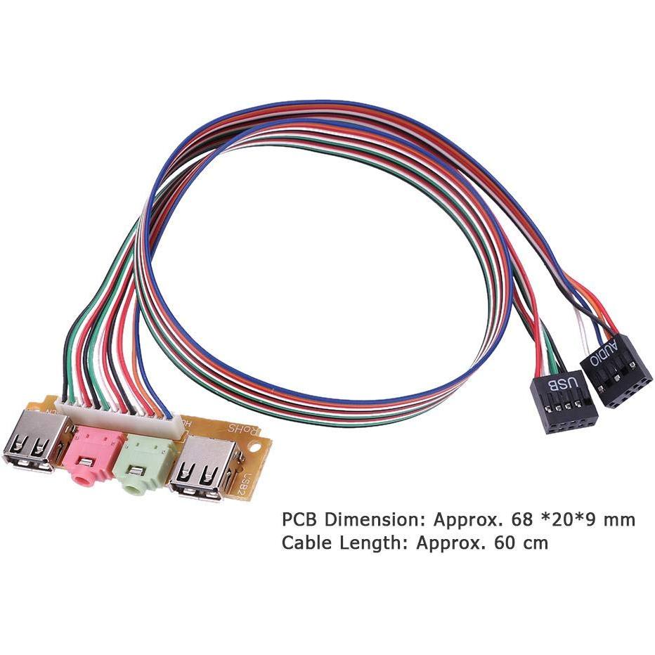 Panel Frontal de Computadora USB 2.0 ThtRht - 2 Puertos + Audio