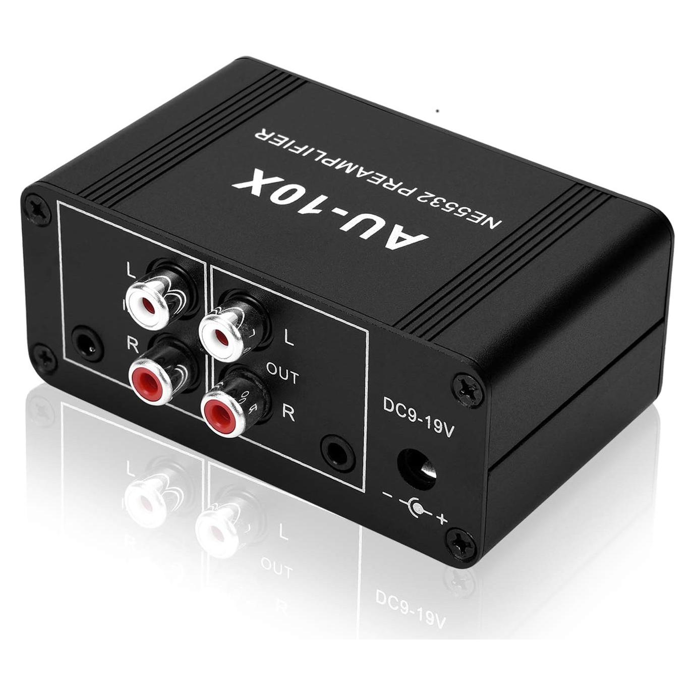 Preamplificador de Audio Estéreo ATNEDCVH AU-10X 20dB RCA 3.5mm