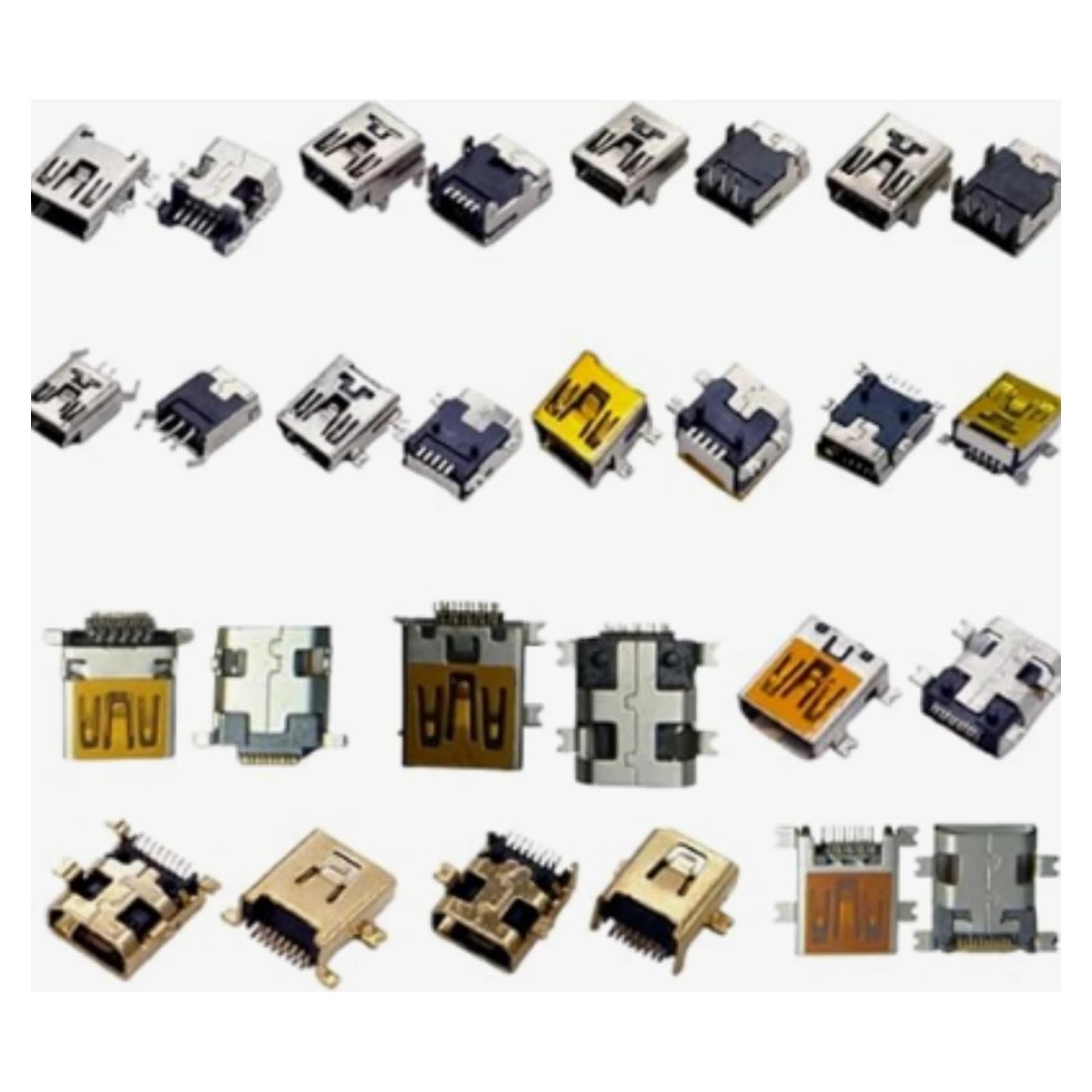 Kit 28Pcs Enchufes Mini USB Femeninos 5/8/10 Pines SMD