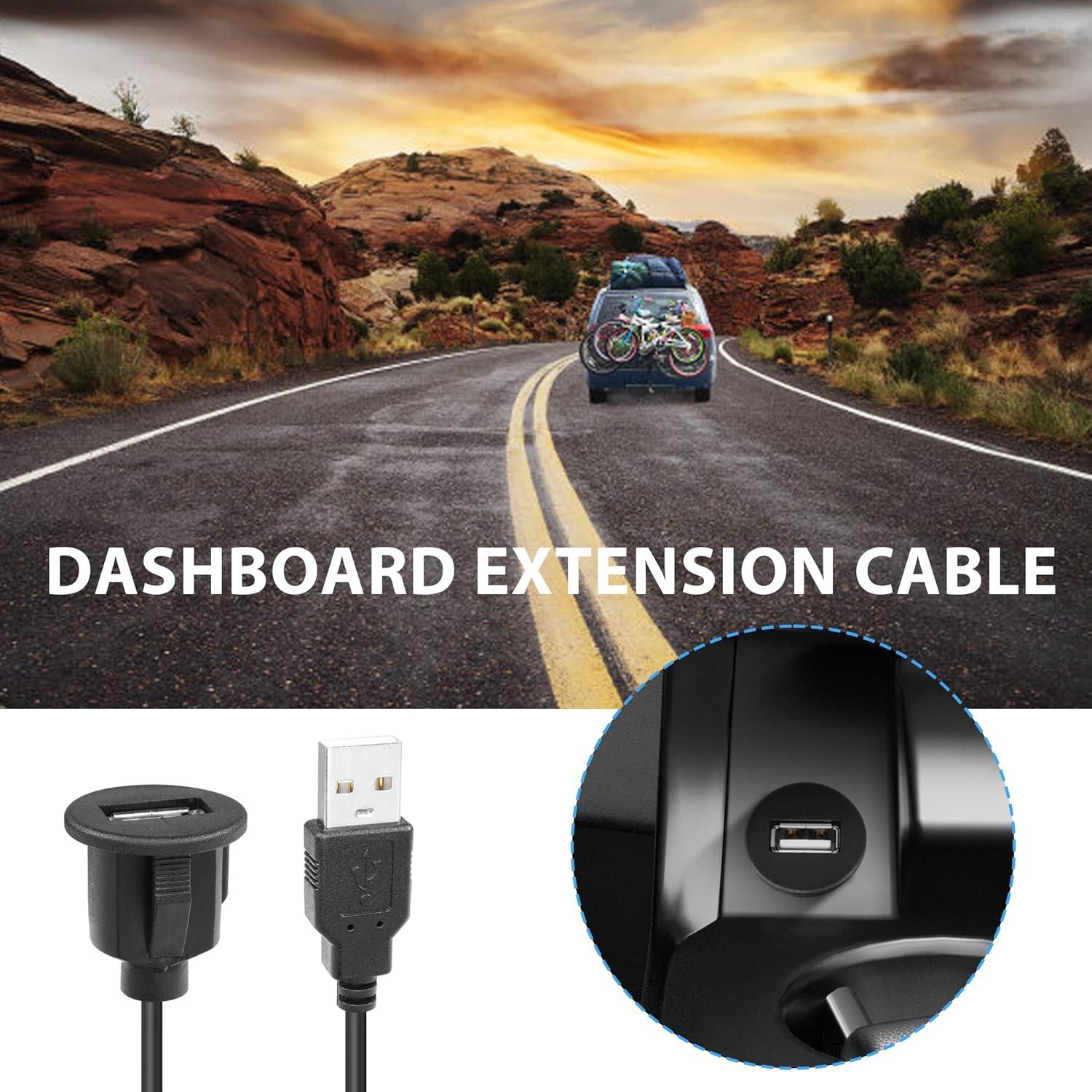 Cable USB 2.0 de Montaje Flush YACSEJAO 1m para Coche y Barco